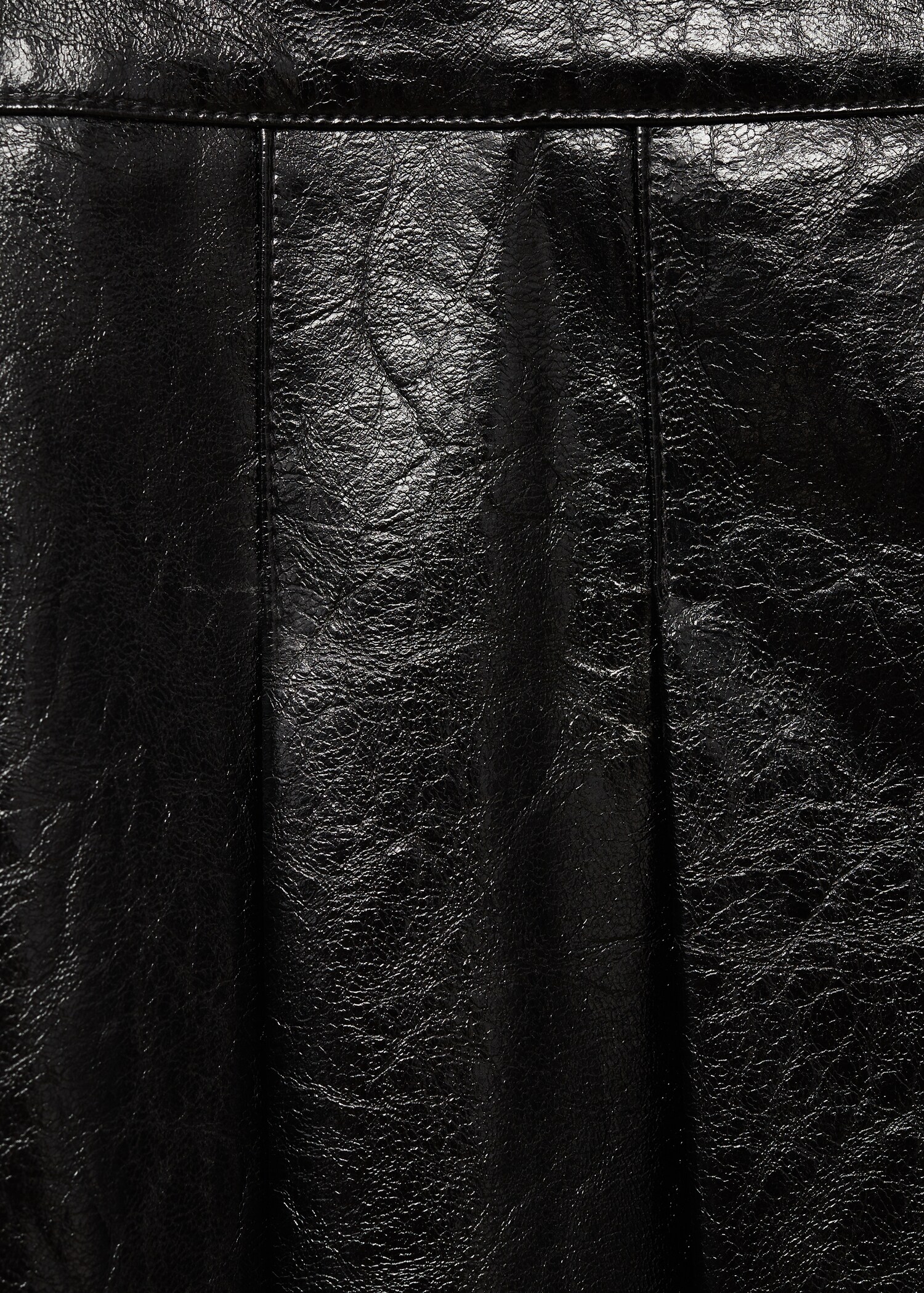 Leather-effect pleated mini-skirt - Details of the article 8