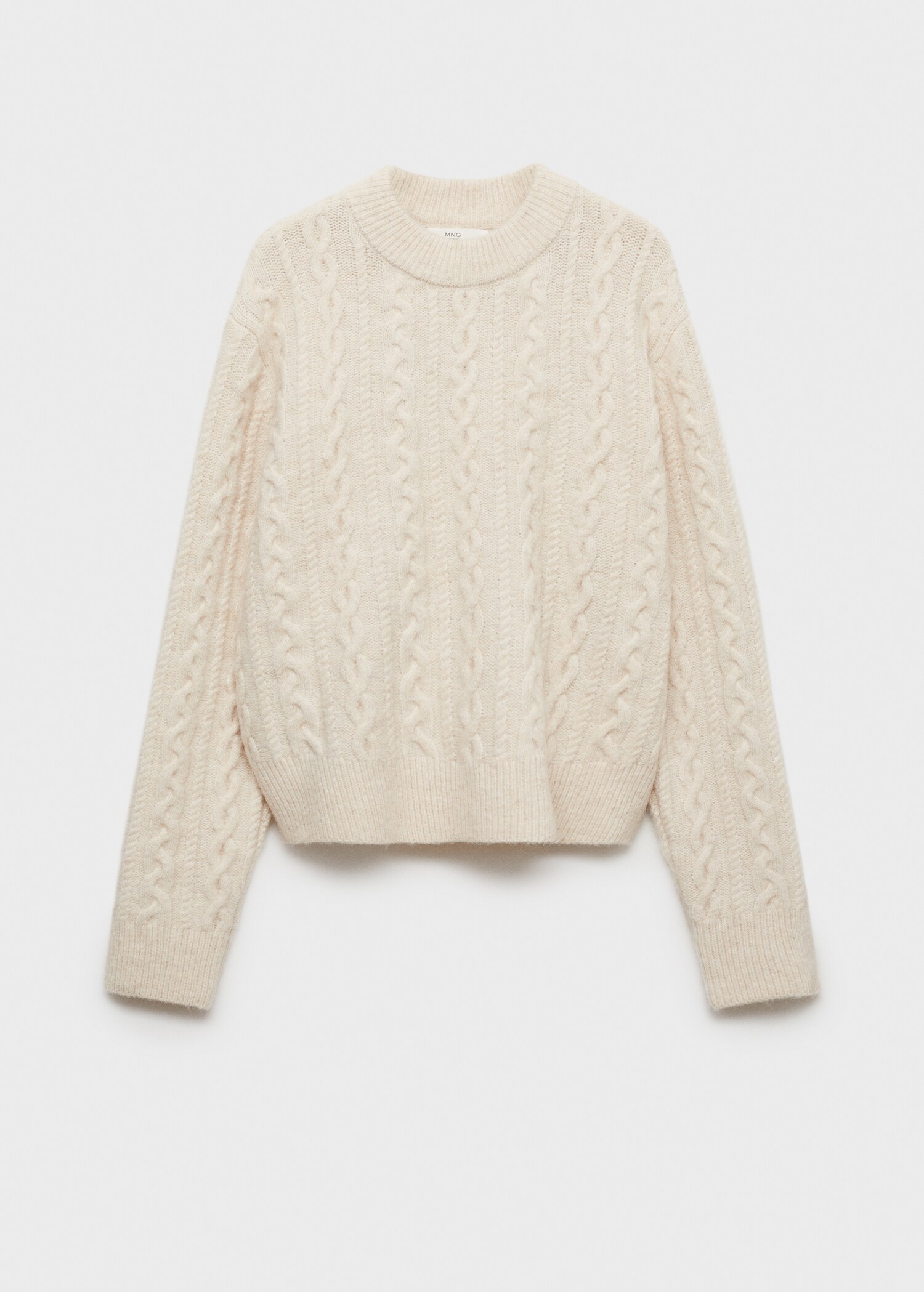 Round-neck braided sweater - Article without model