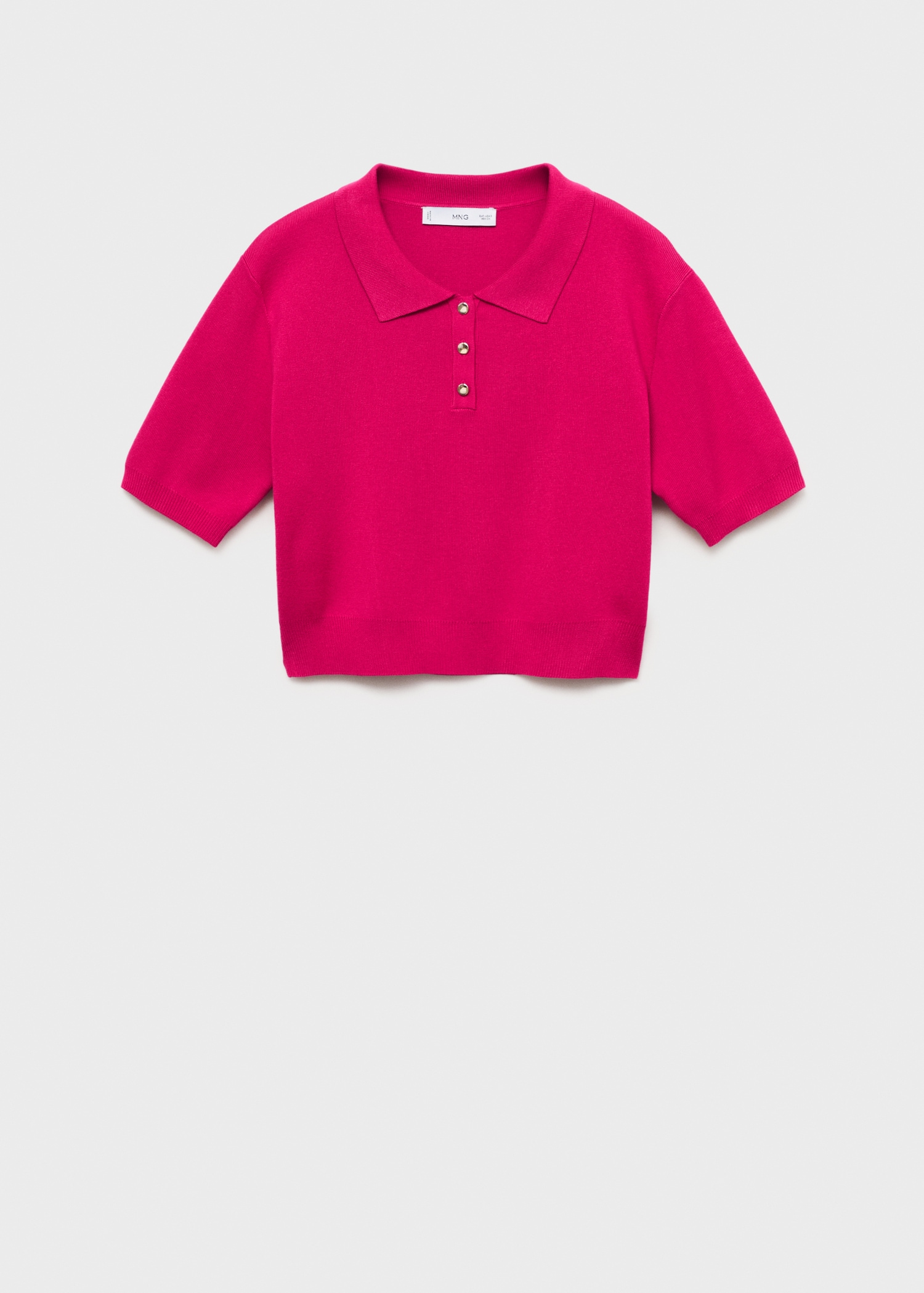 Cropped knitted polo shirt - Article without model