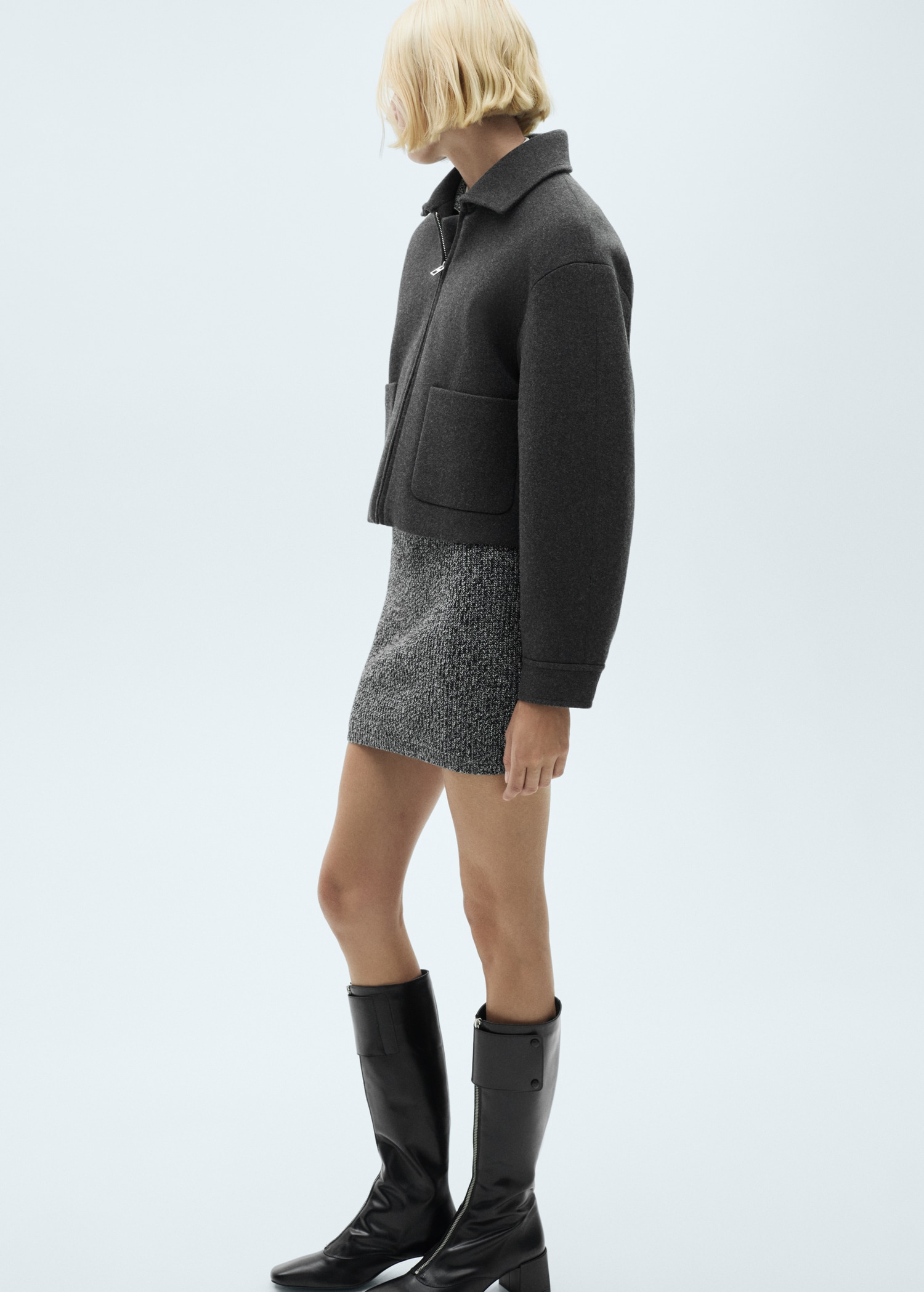 Mottled knitted mini-skirt - Details of the article 2