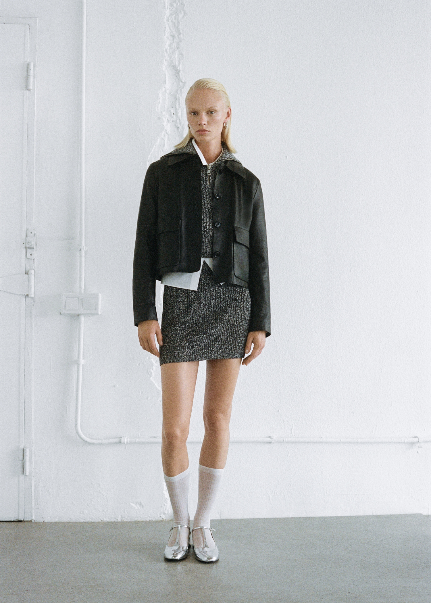 Mottled knitted mini-skirt - Details of the article 7