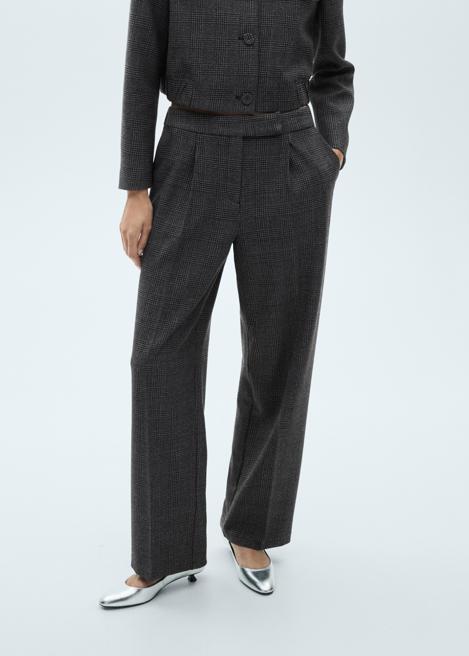 Tweed straight trousers - Medium plane