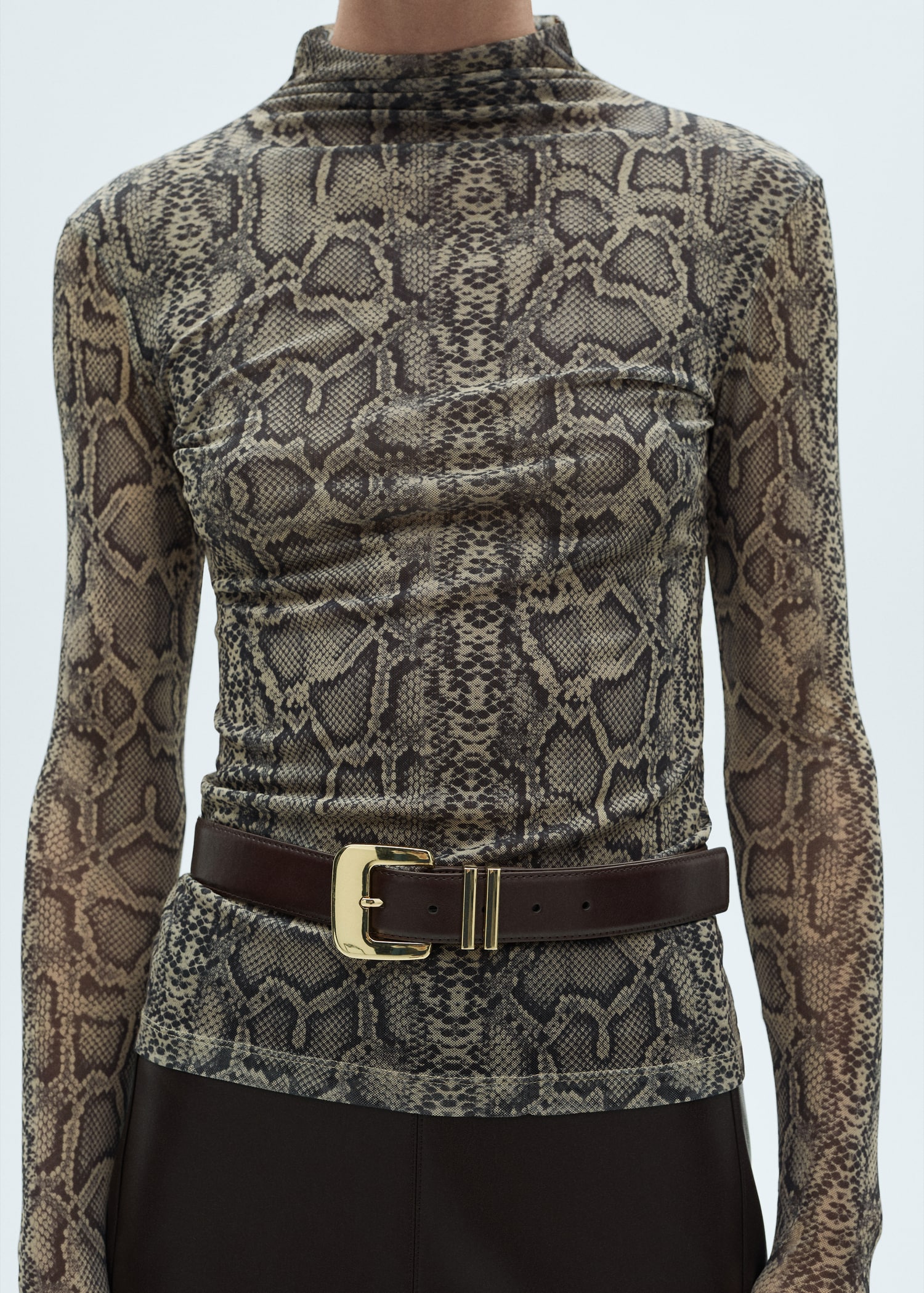 Animal print perkins neck t-shirt - Details of the article 6