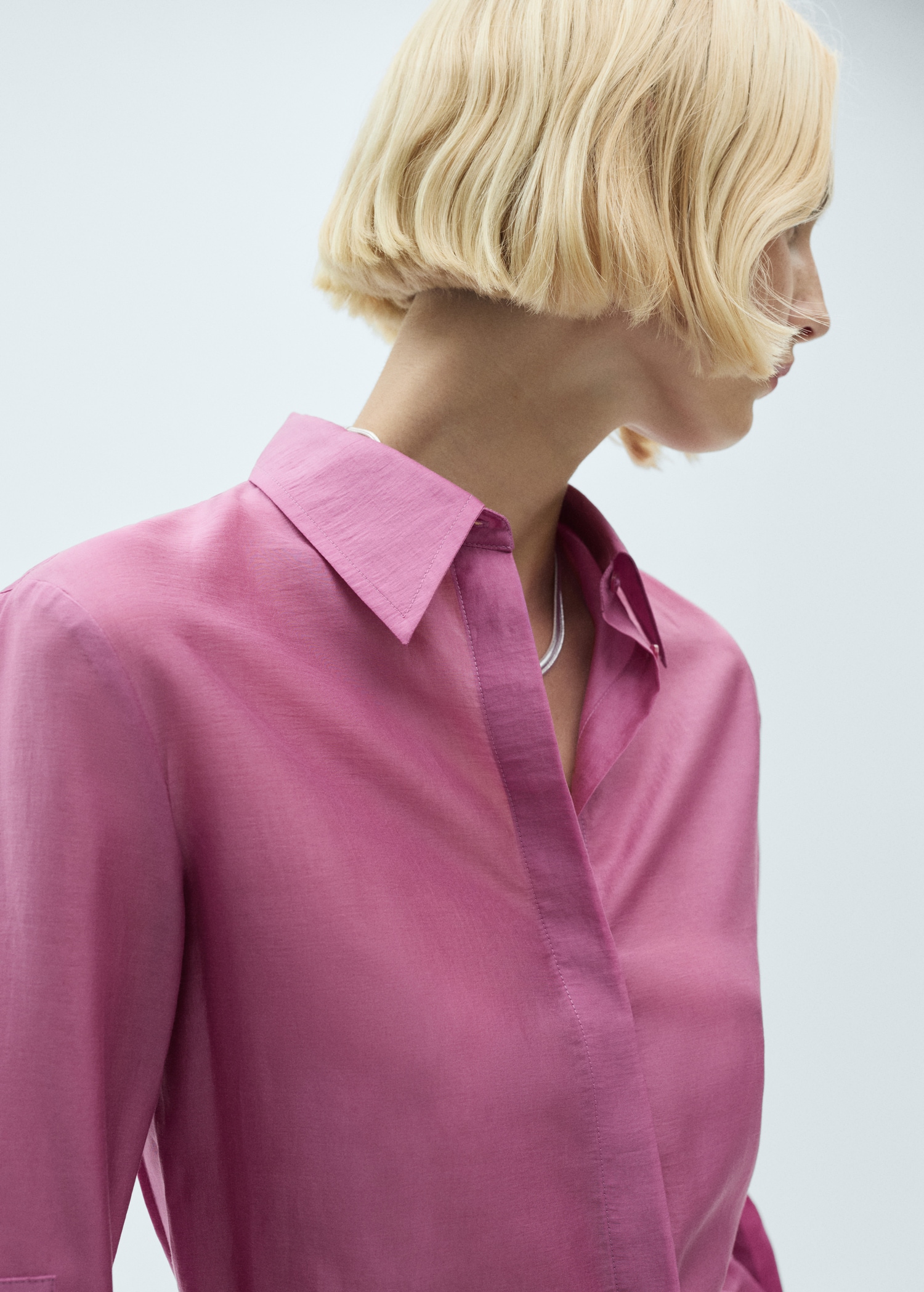 Satin lyocell shirt - Деталь изделия 1