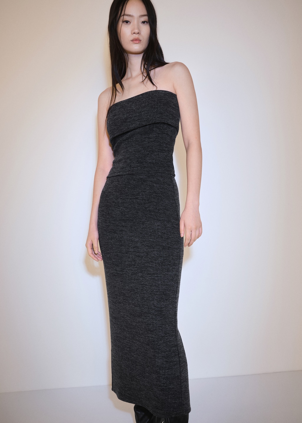 Top with turn-down neckline