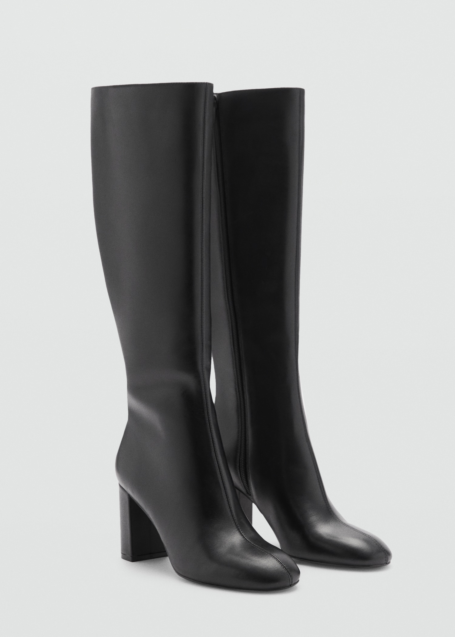 Leather boots with tall leg - Medium plane