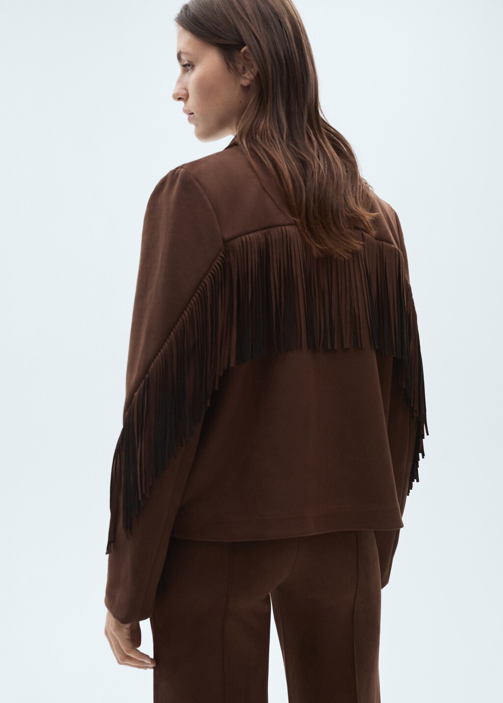 Suede-effect fringed jacket - image 3