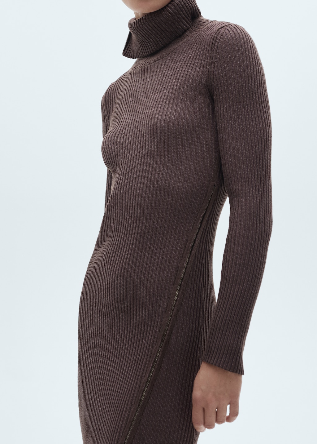 High neck collar dress hot sale