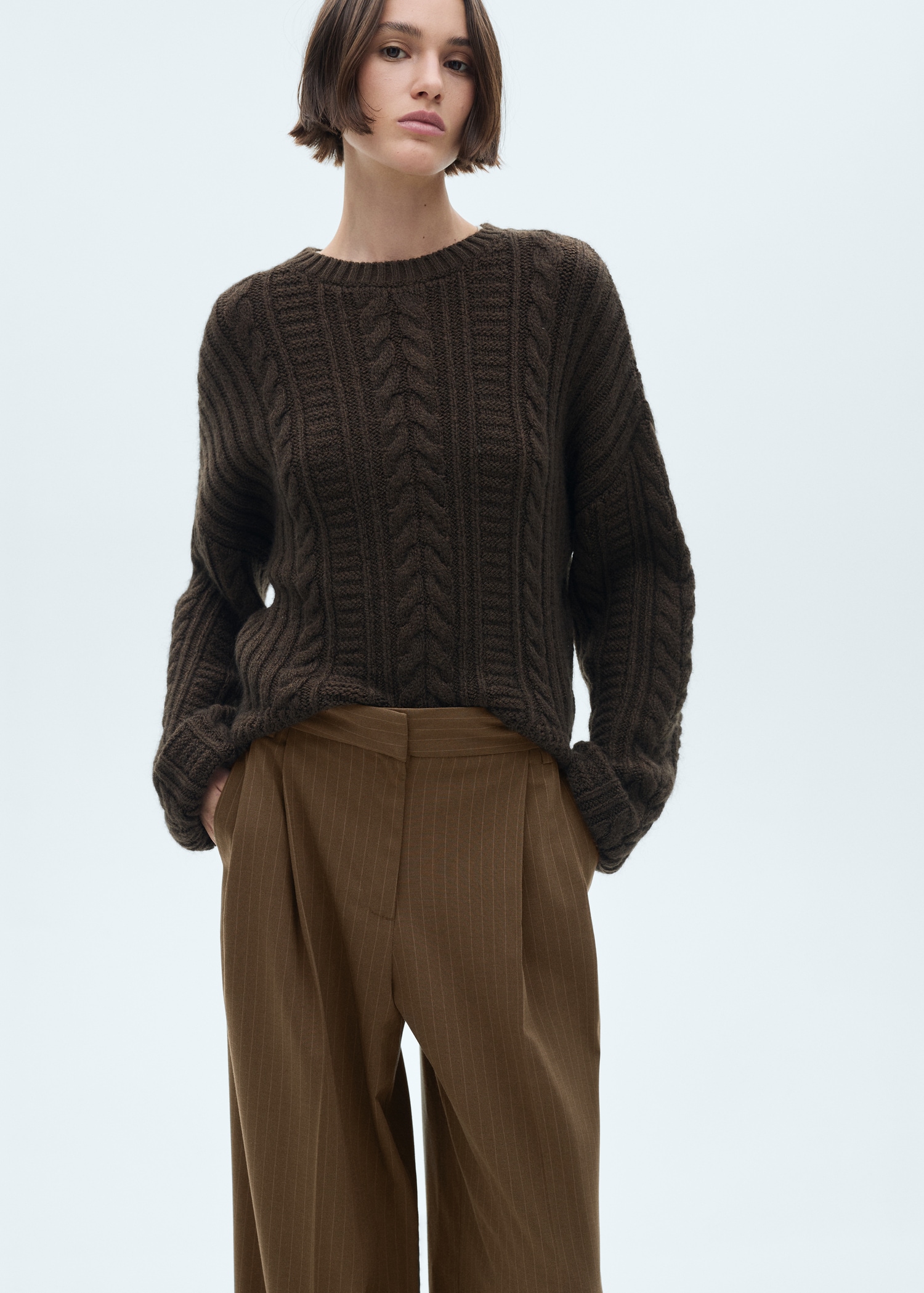 Pinstripe overshirt - Women | MANGO USA