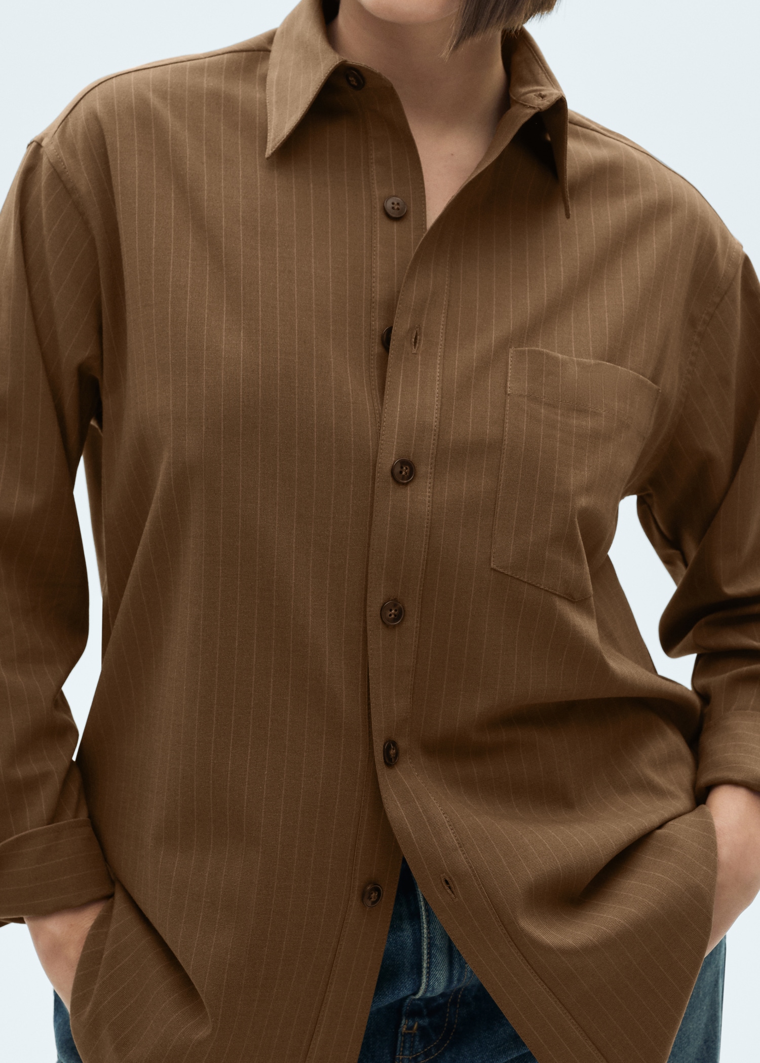 Pinstripe overshirt - Details of the article 4