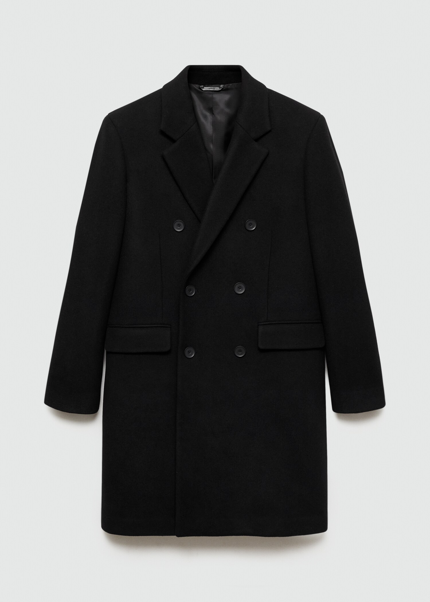 Recycled wool double-breasted coat - Article without model