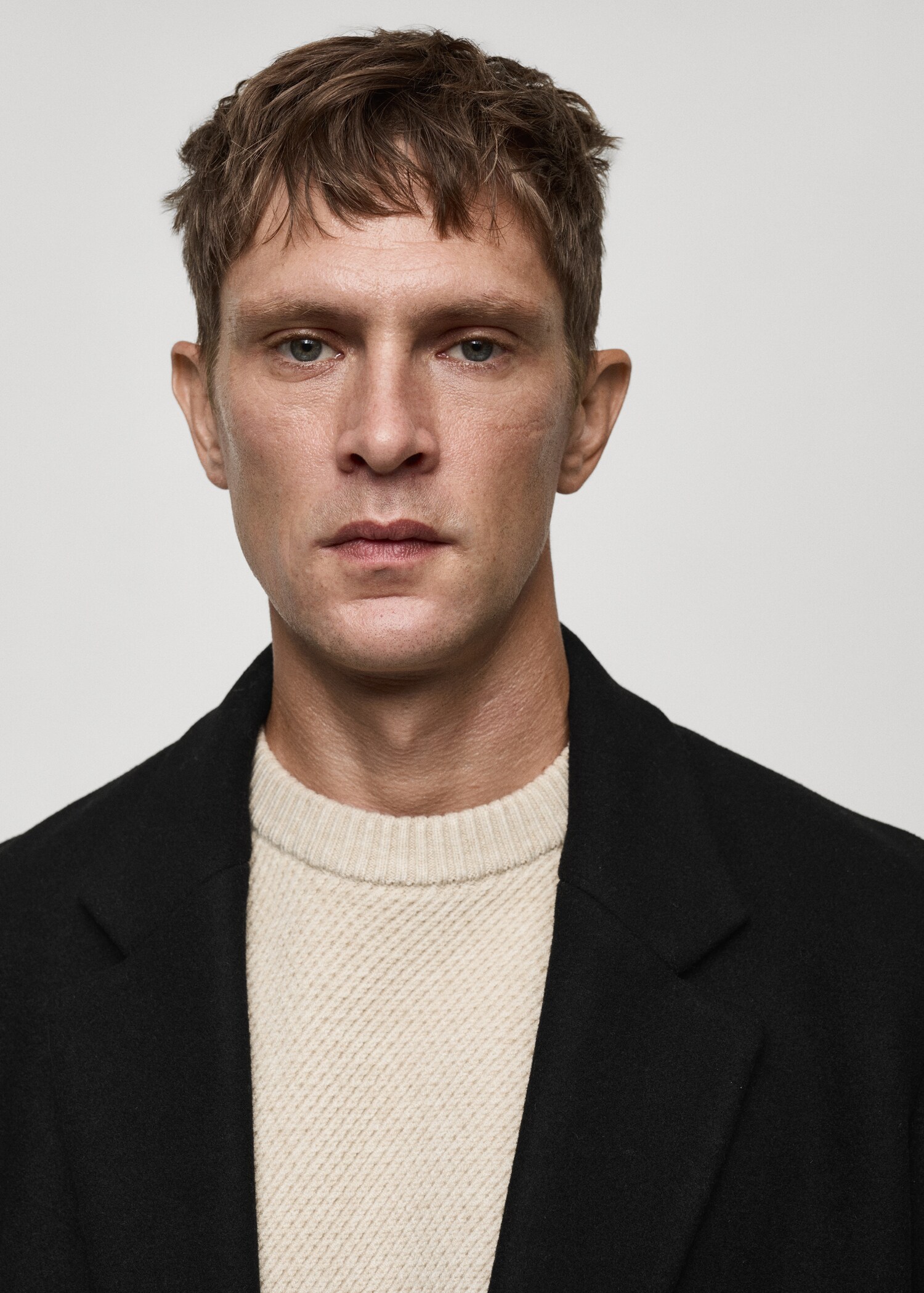 Recycled wool double-breasted coat - Details of the article 1