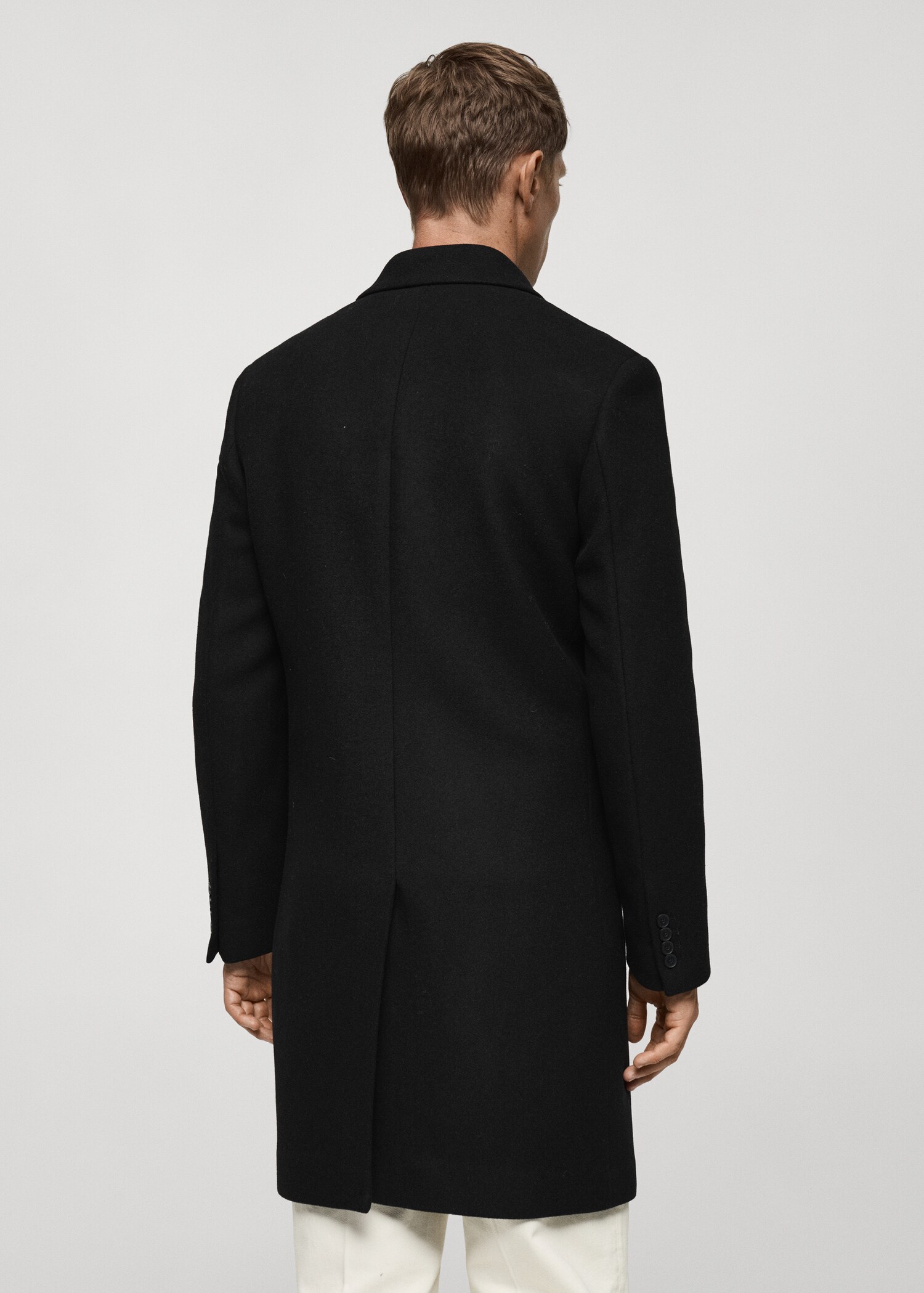 Recycled wool double-breasted coat - Reverse of the article