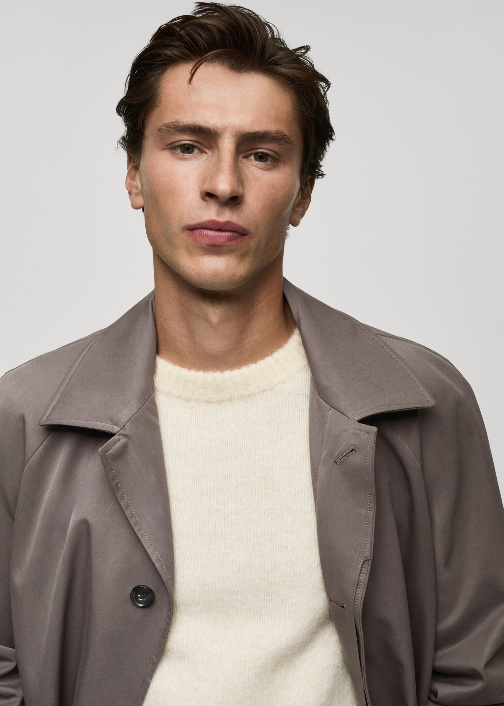 Belted trench coat with brushed finish - Details of the article 1