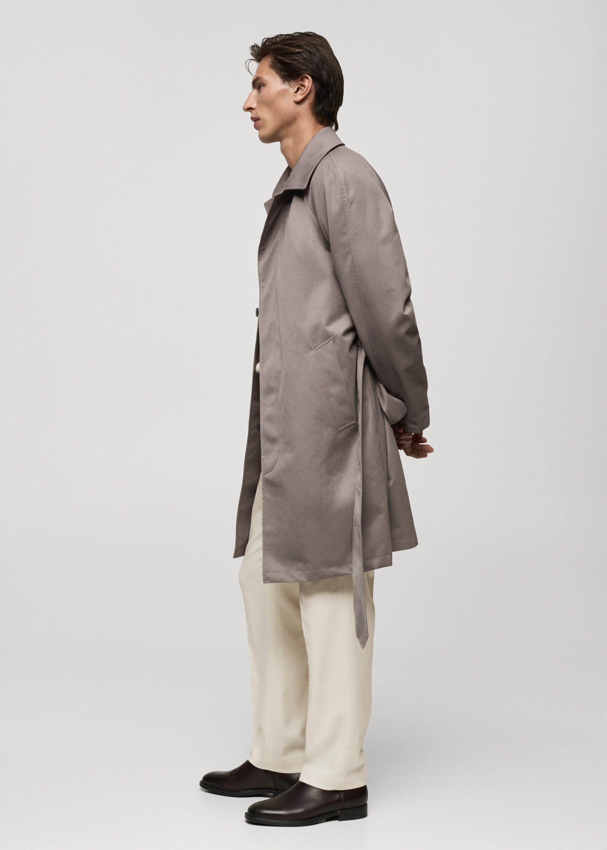 Belted trench coat with brushed finish - Details of the article 2