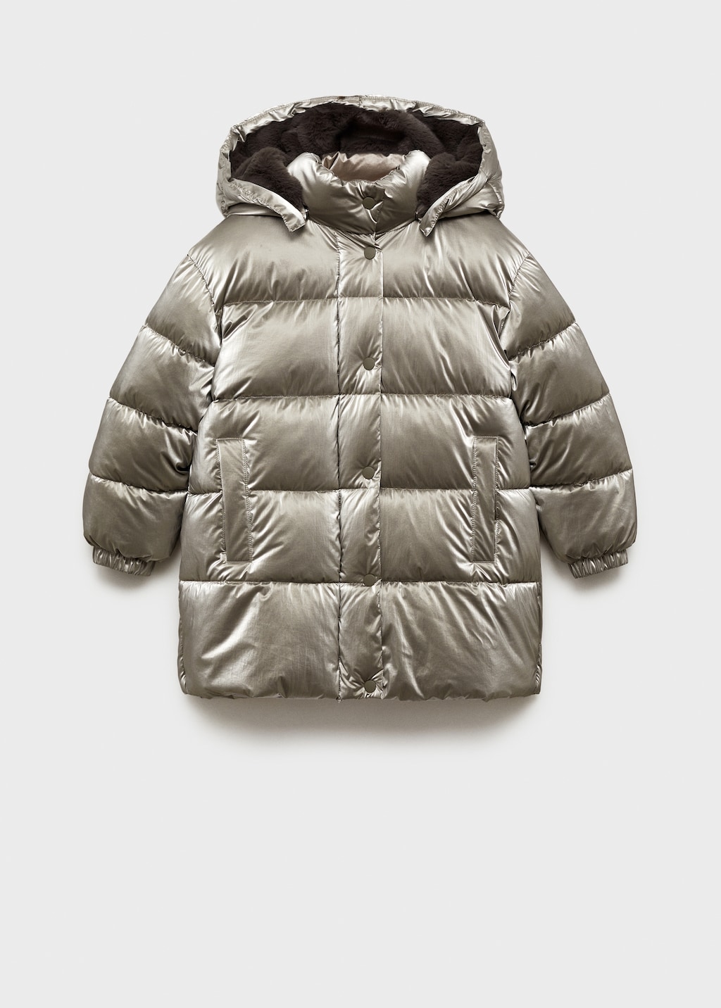 Metallic puffer jacket - Kids | MANGO USA