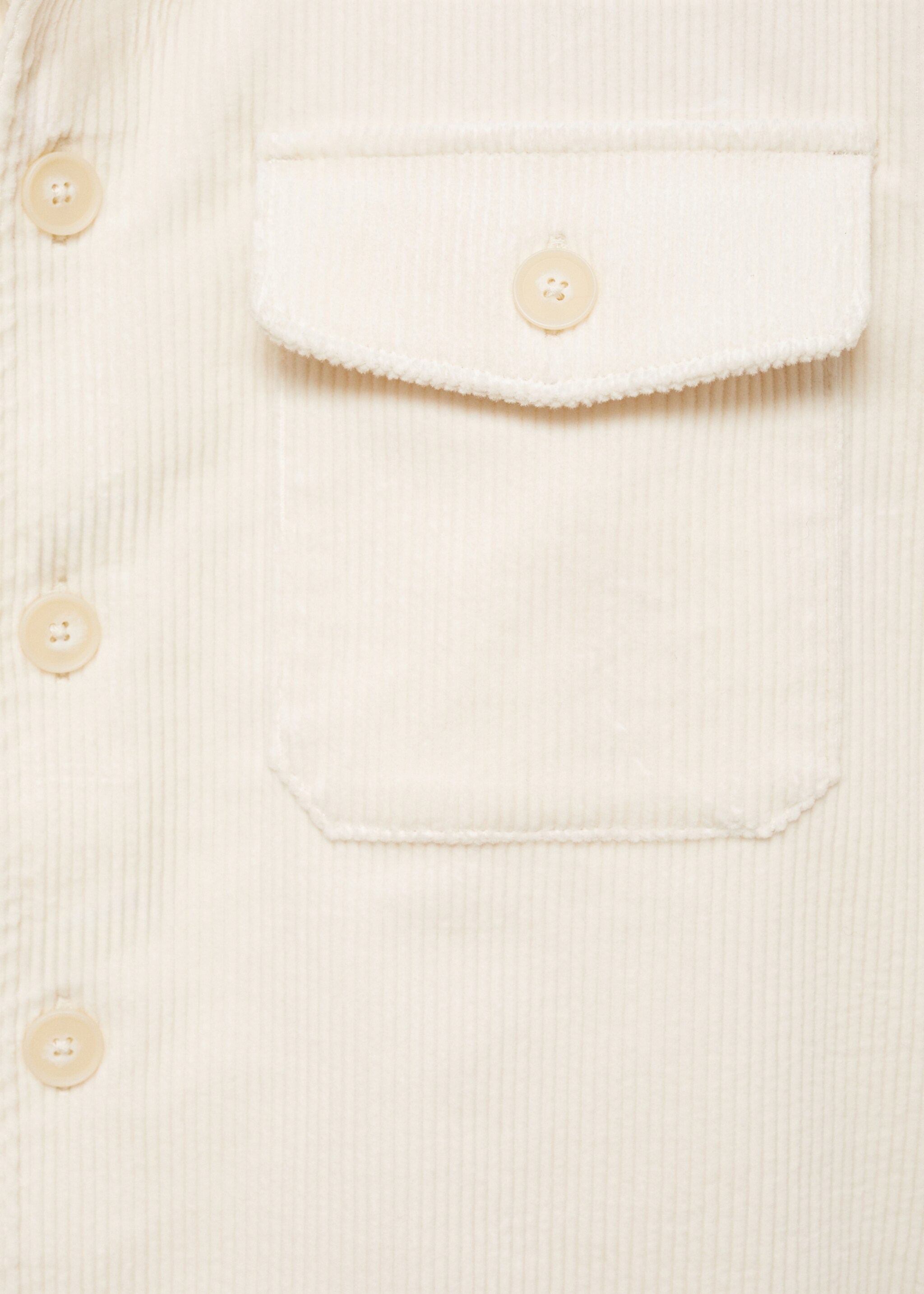 Corduroy overshirt with pockets - Details of the article 0, Off White. Ref: 77077921-00.