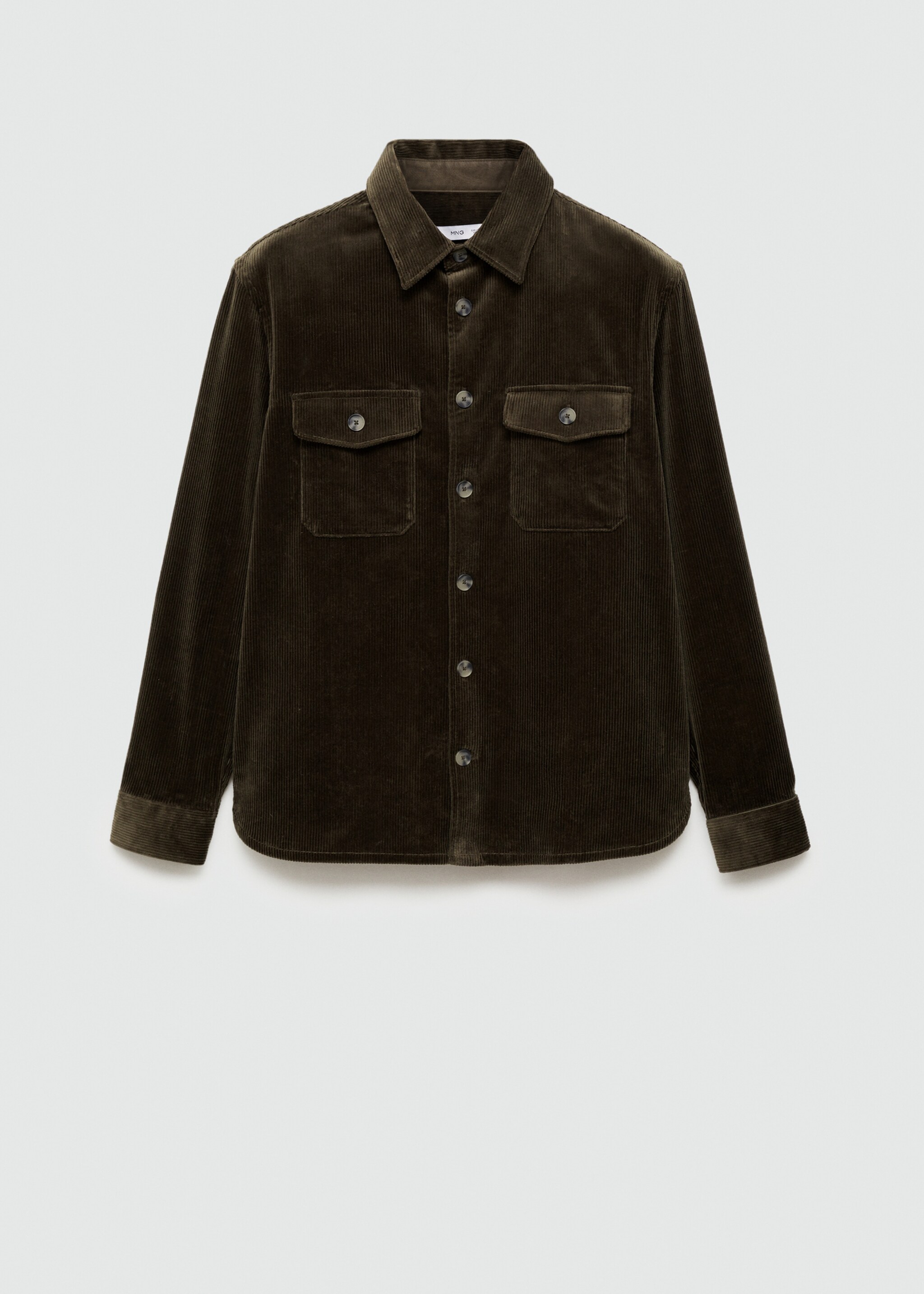 Corduroy overshirt with pockets - Article without model, Khaki. Ref: 77077921-00.