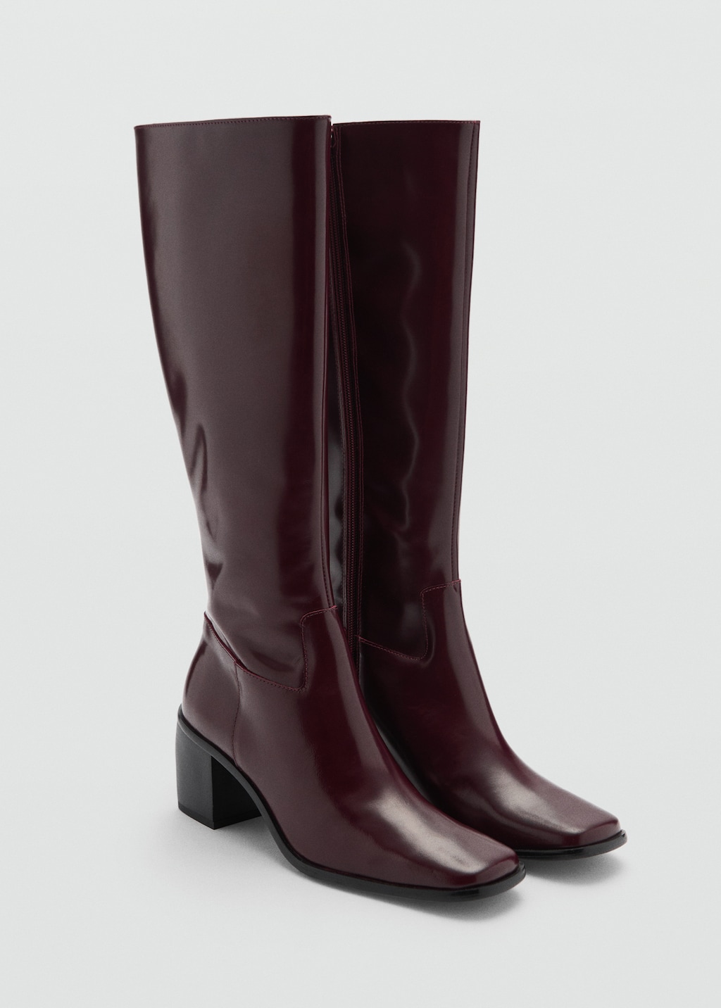 Leather boots with zip Femme MANGO Maurice