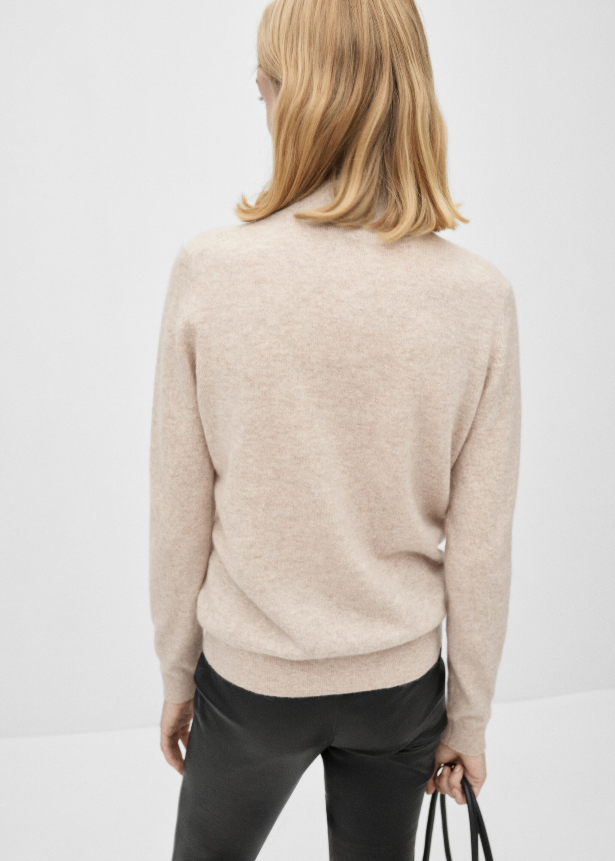 Pull-over 100 % cachemire col montant - Verso de l’article, Gris clair/pastel. Ref: 77078263-00.