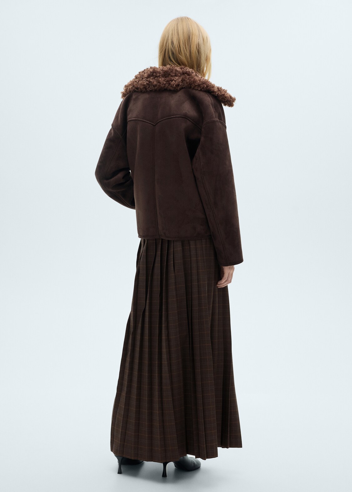 Check Pleats Bottom Skirt
