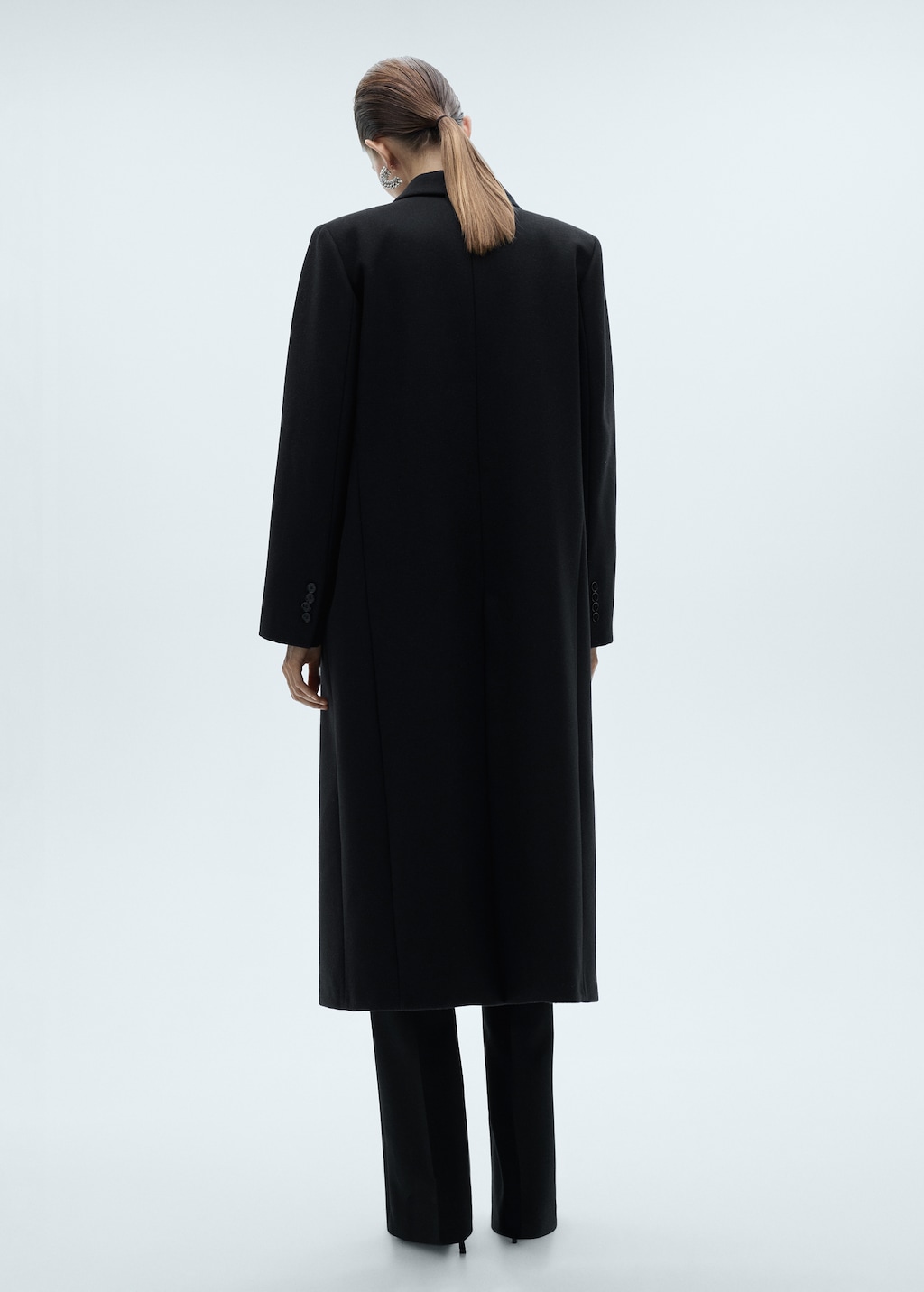 Double-breasted wool coat - Women | MANGO Japan