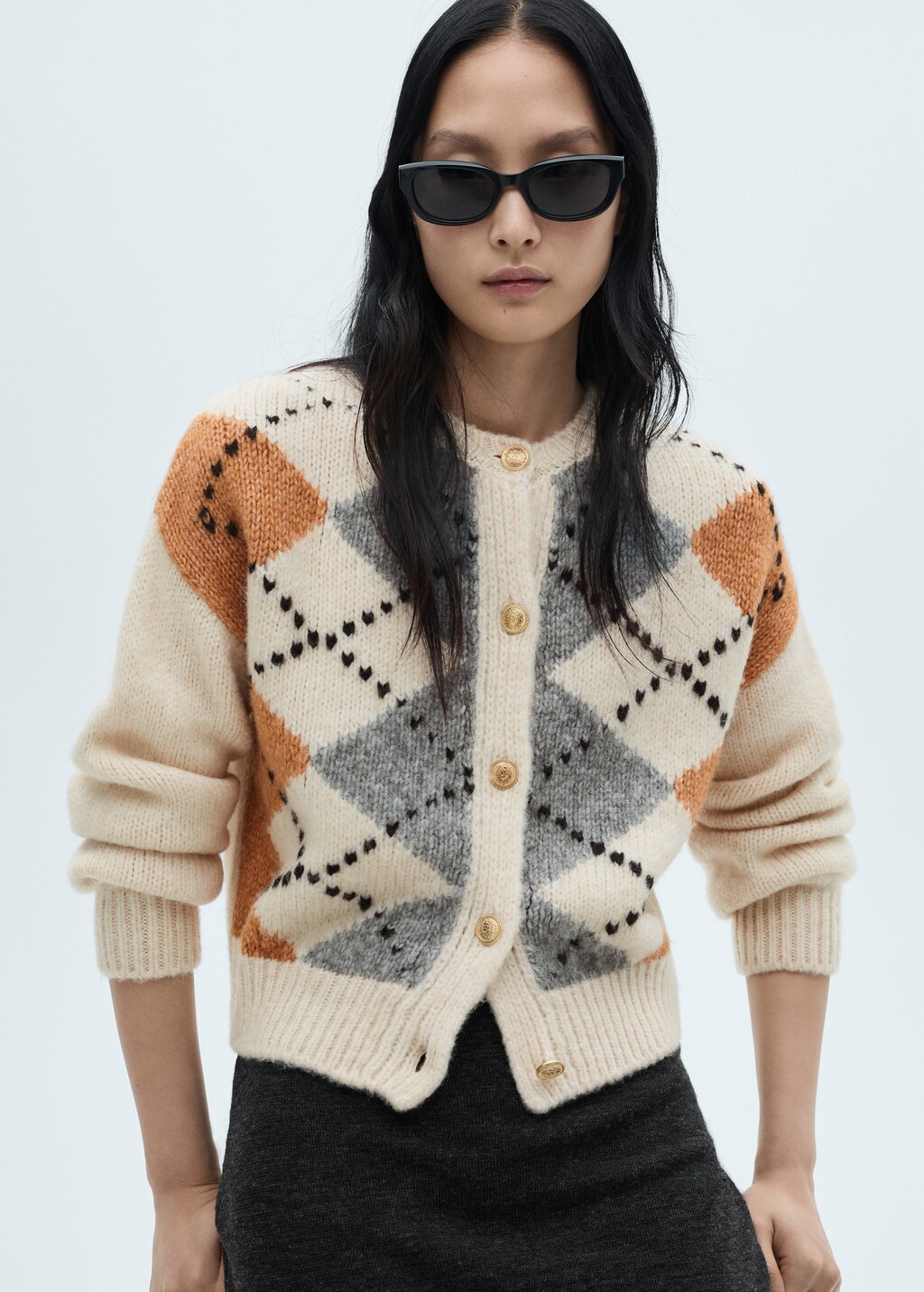 rurumu: 2021aw ニットカーディガン rurumu: 21AW boa sleeve knit cardigan