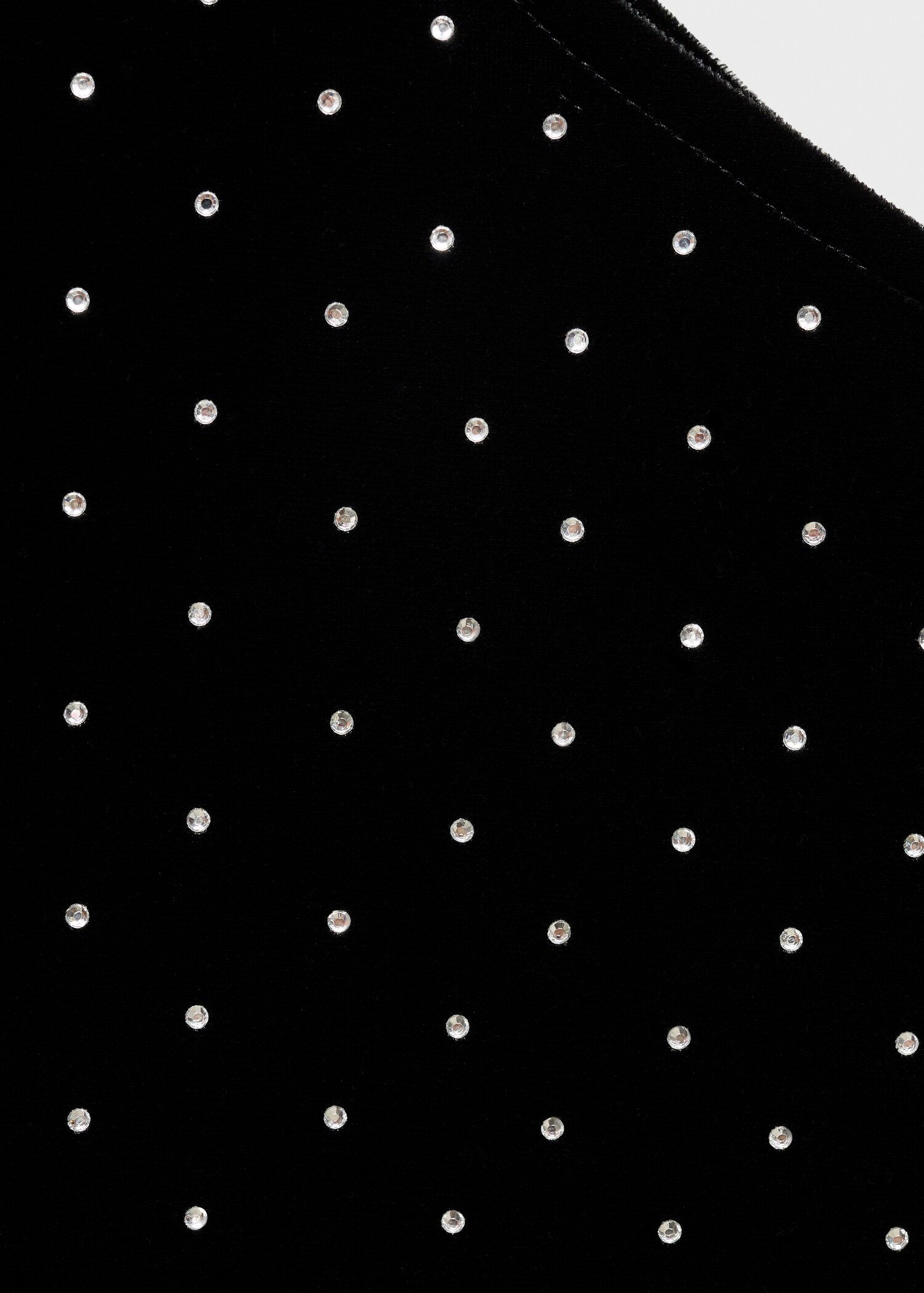 Asymmetrical velvet top with rhinestones - Details of the article 8