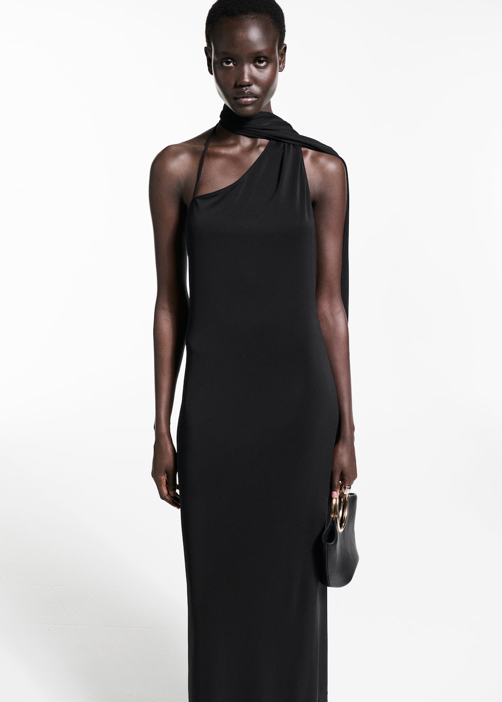 mango asymmetric bow dress MANGO - Asymmetrical bow-neck dress wine