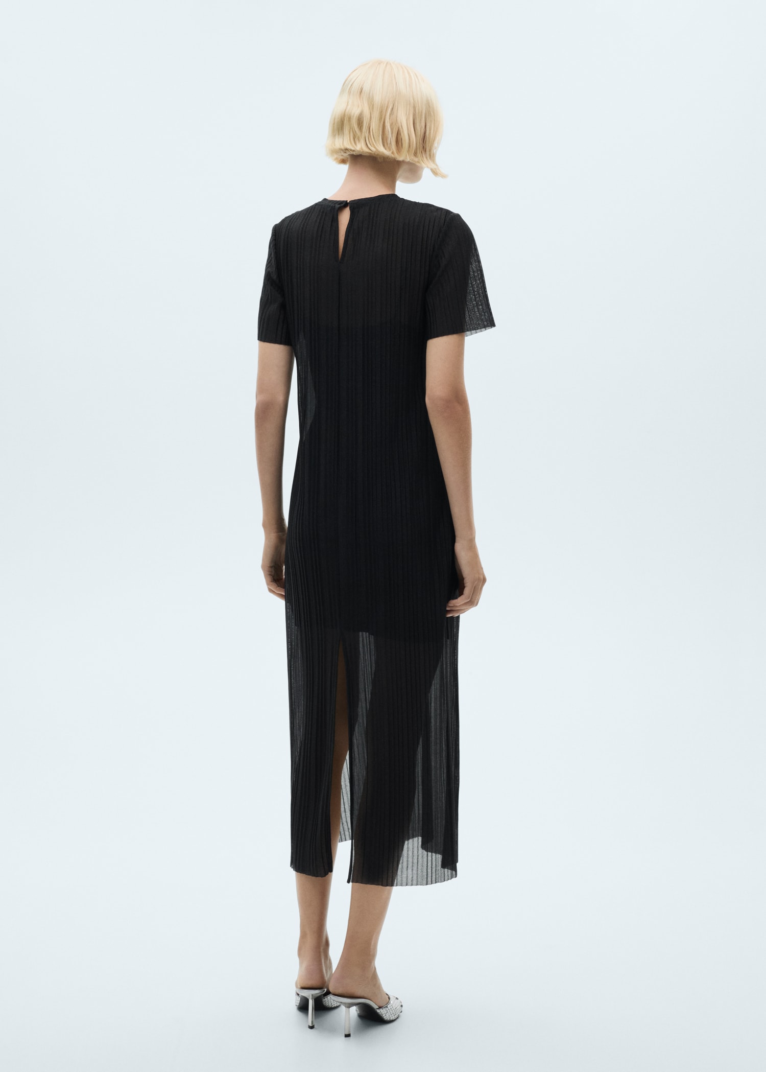 Vestido plisado lúrex - Reverso del artículo