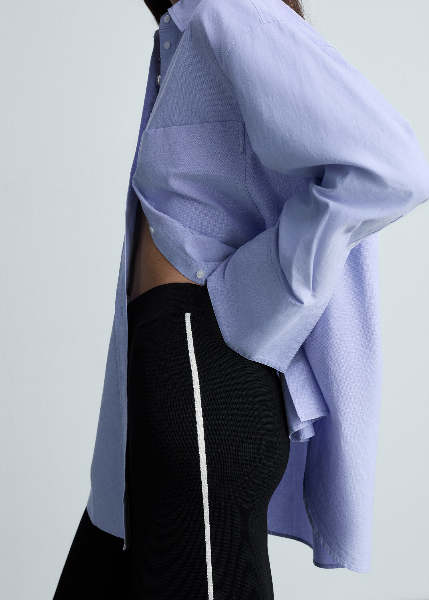 Contrast stripe straight trousers - Details of the article 6