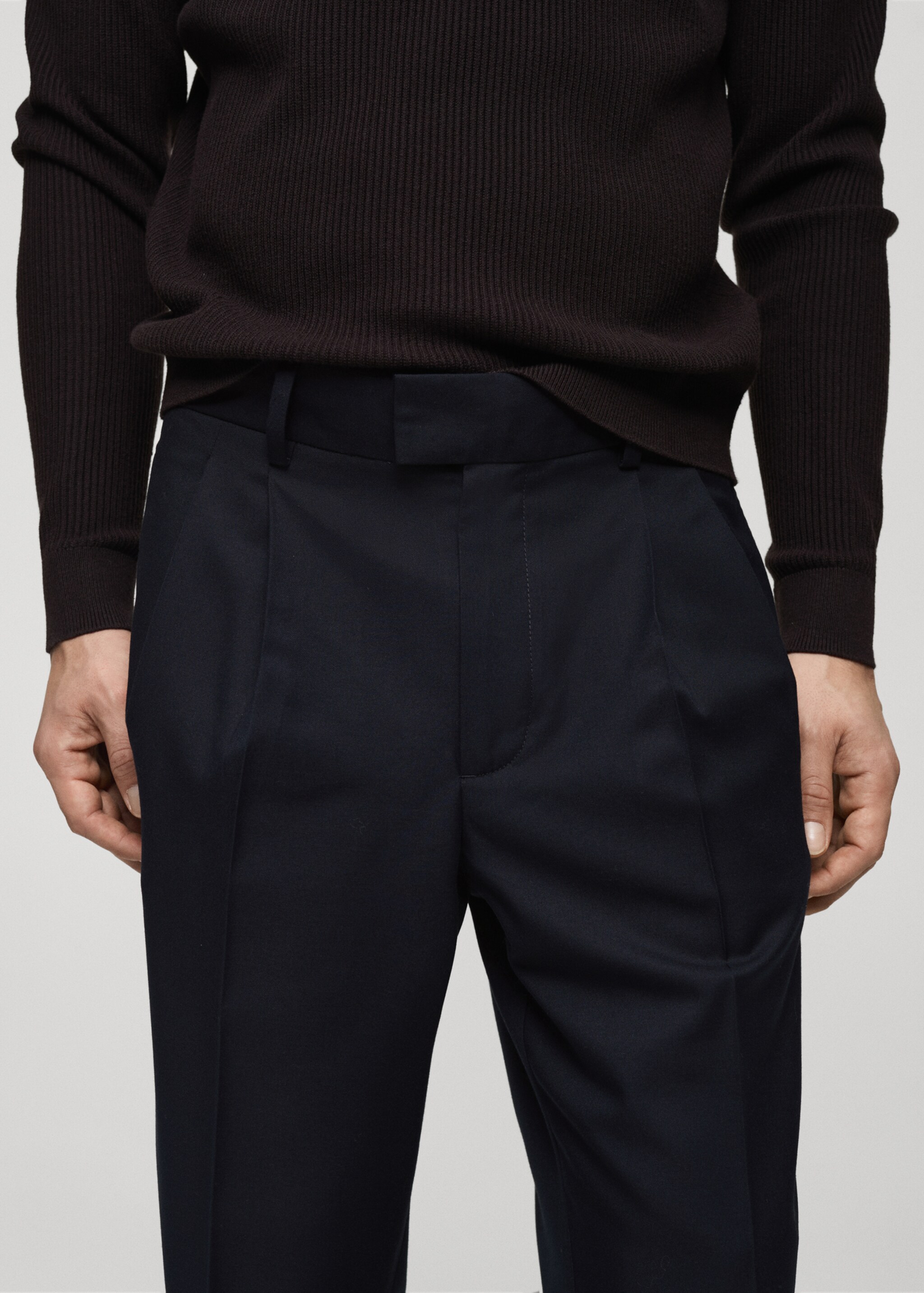 Regular-fit pleated trousers - Details of the article 1