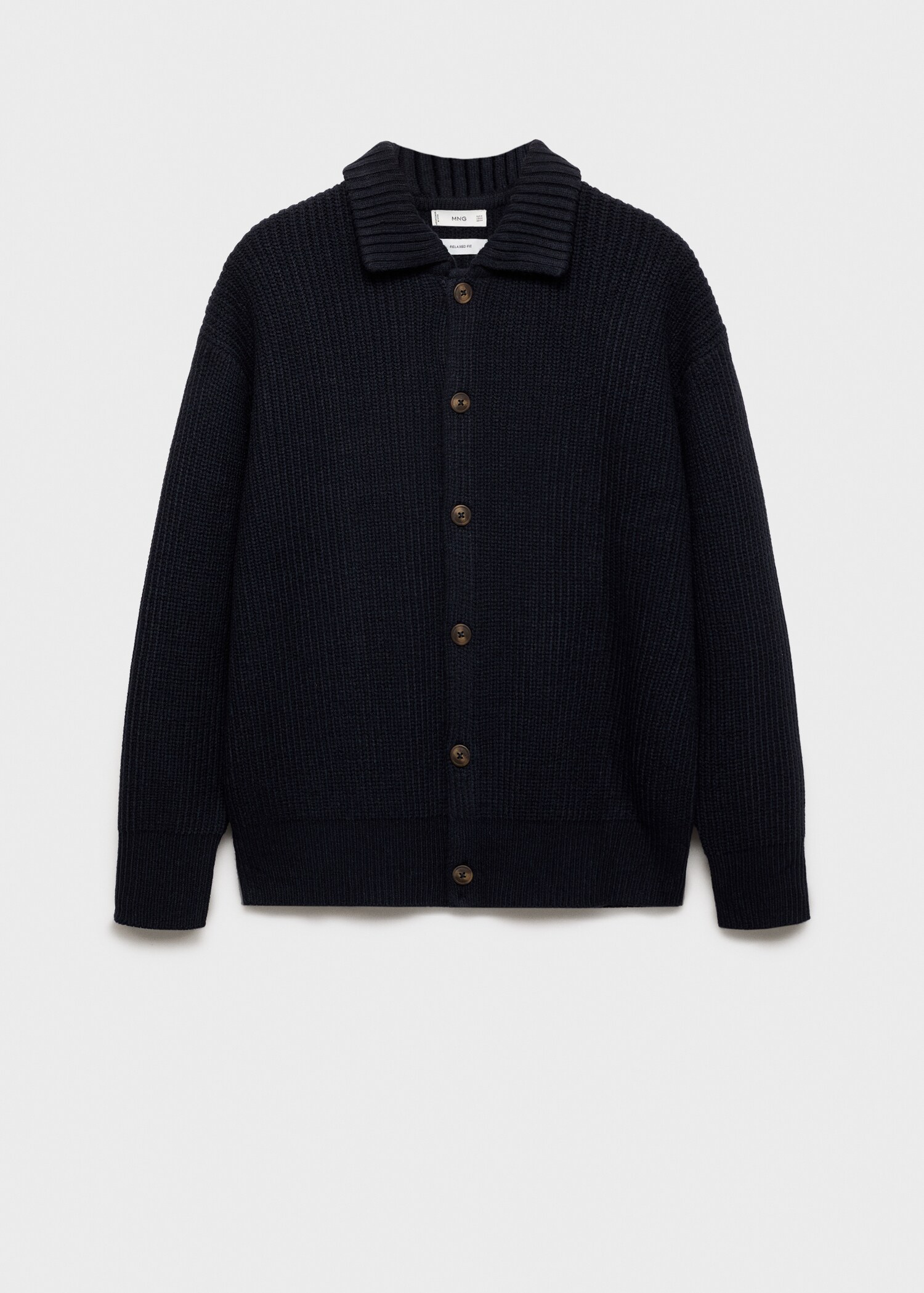 Relaxed-fit ribbed cardigan - Article without model