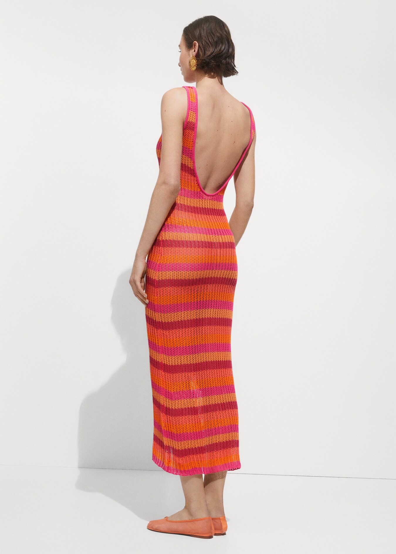 Striped crochet dress Women MANGO USA