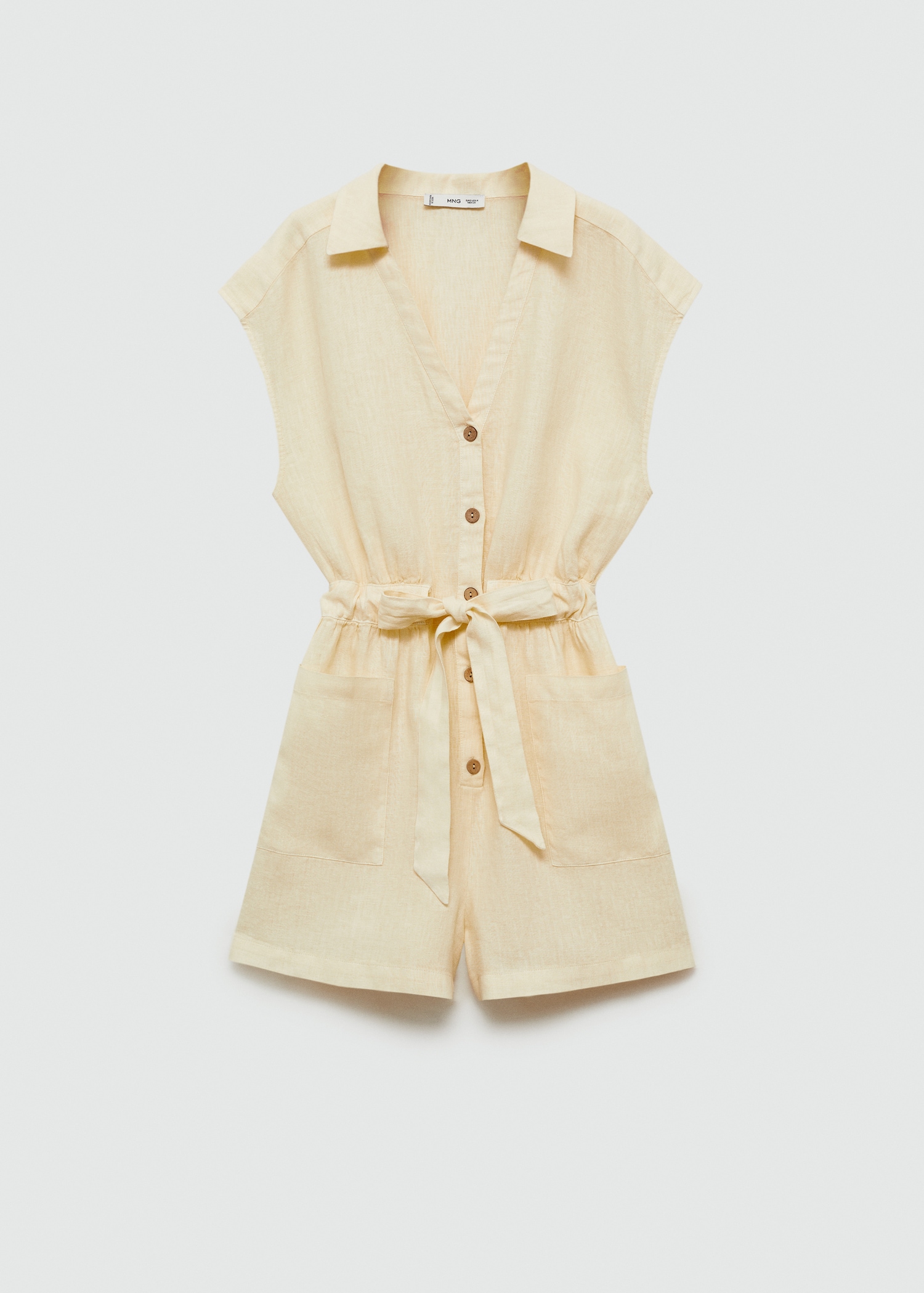 Mango 100% linen jumpsuit with bow