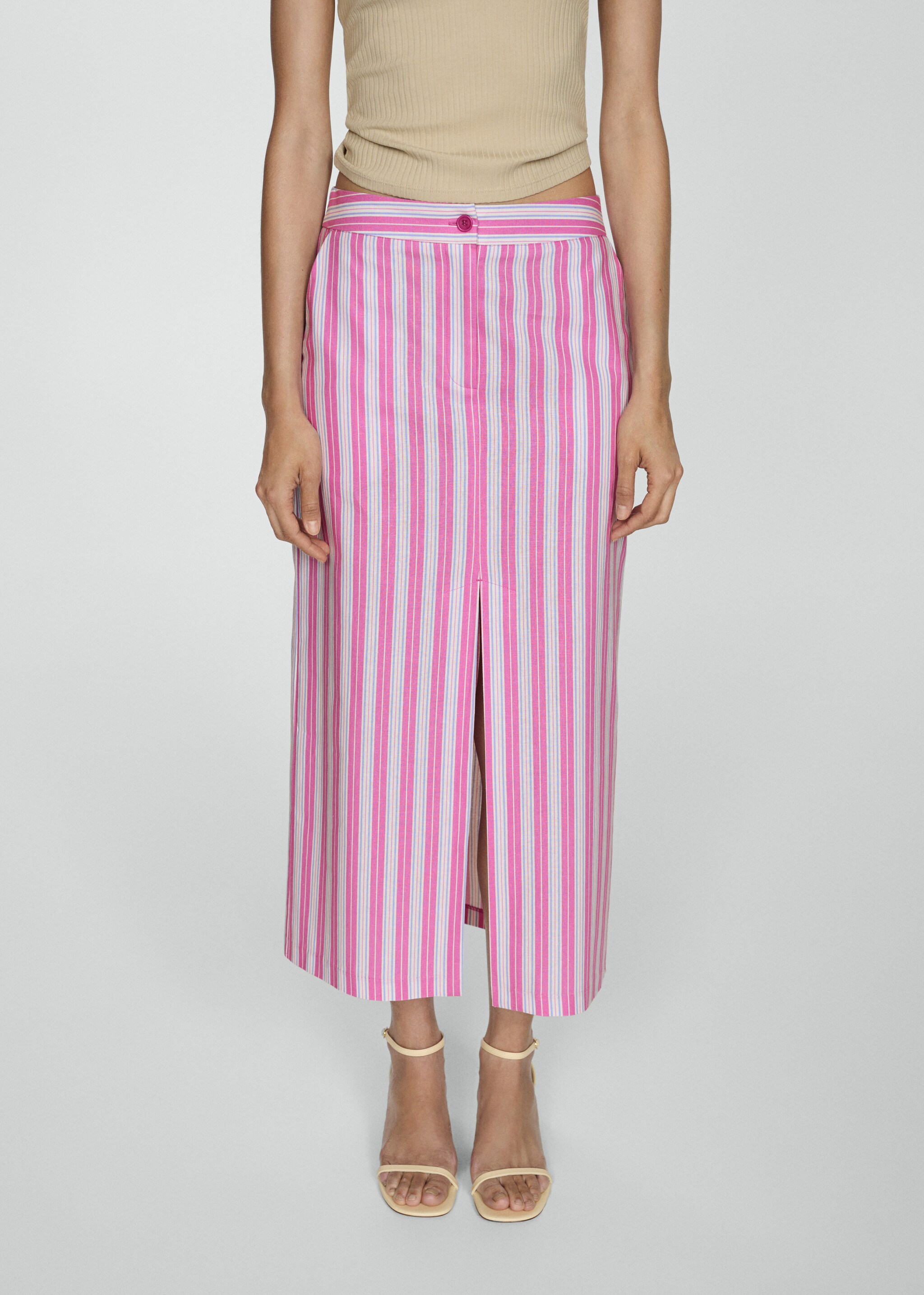 Slit striped skirt - Medium plane