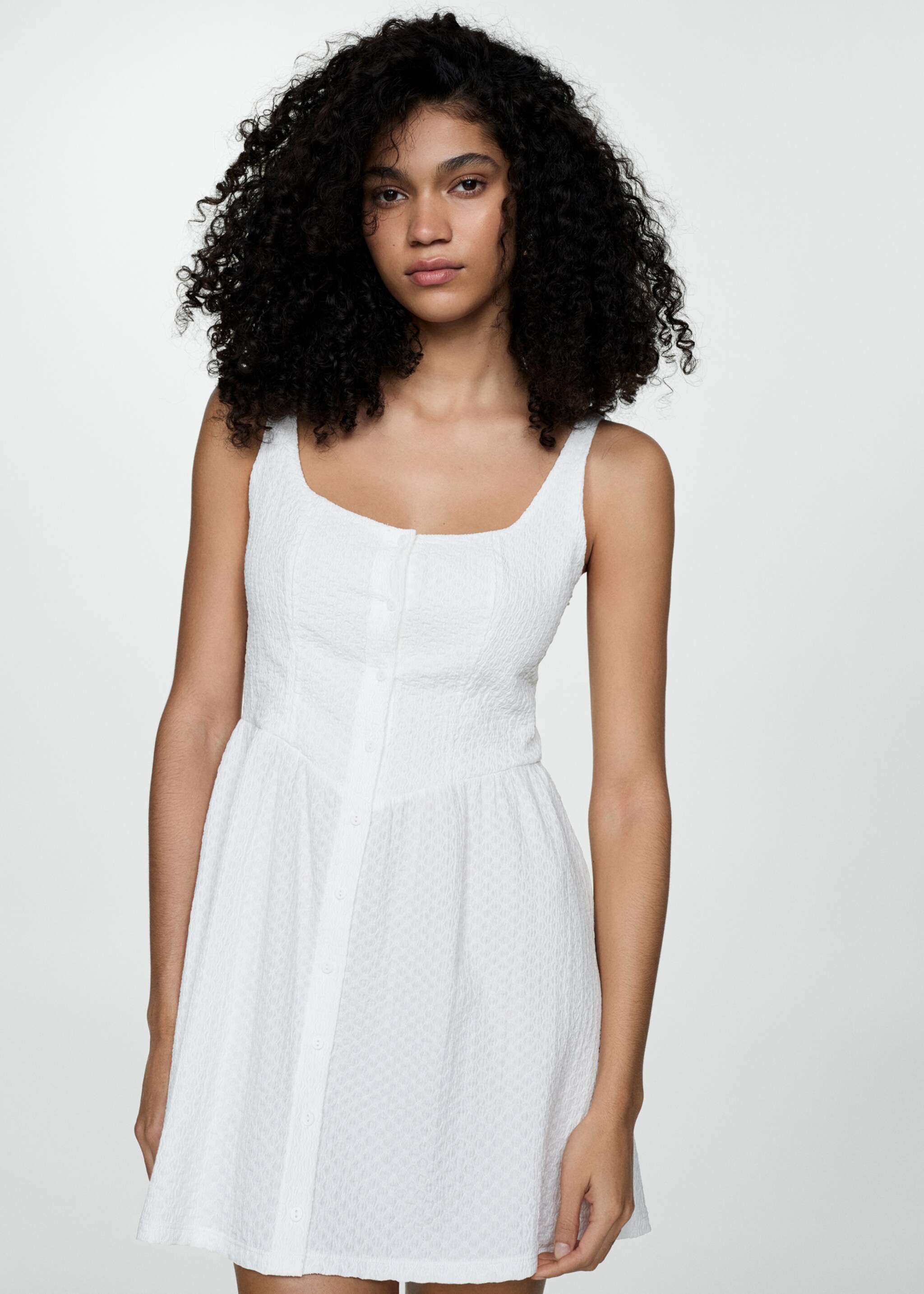 Textured short dress - Medium plane