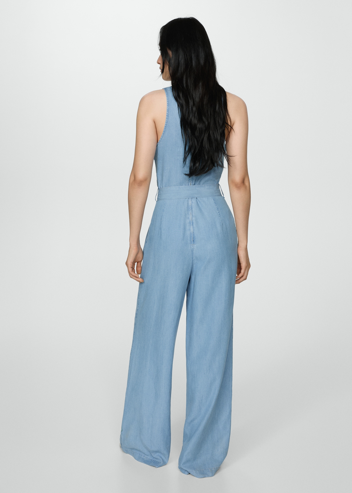 Lyocell jumpsuit with bow - Main Image