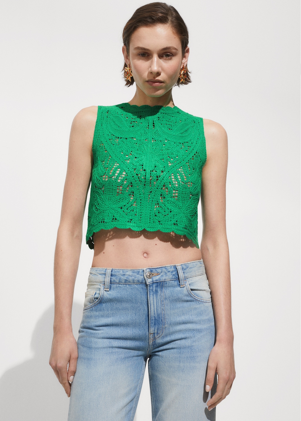 Crochet top with flowers - Women | MANGO Niger Crochet top with flowers - Women | MANGO Niger
