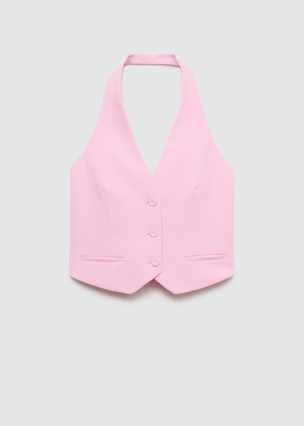 eLLa ⚫︎big collar gilet (mix)⚫︎ Halter-neck gilet with buttons - Women | MANGO USA