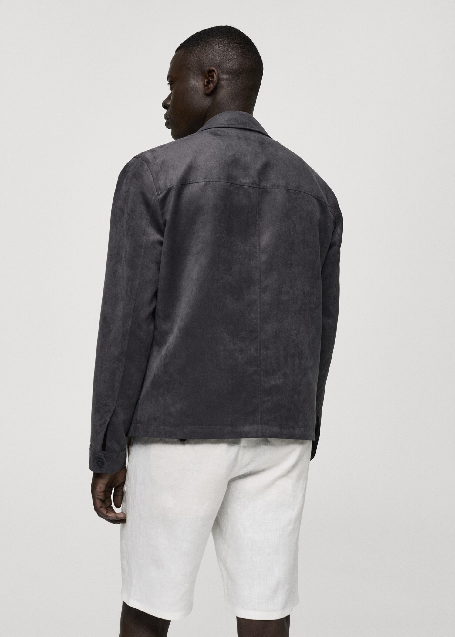 Suede leather-effect jacket - Reverse of the article