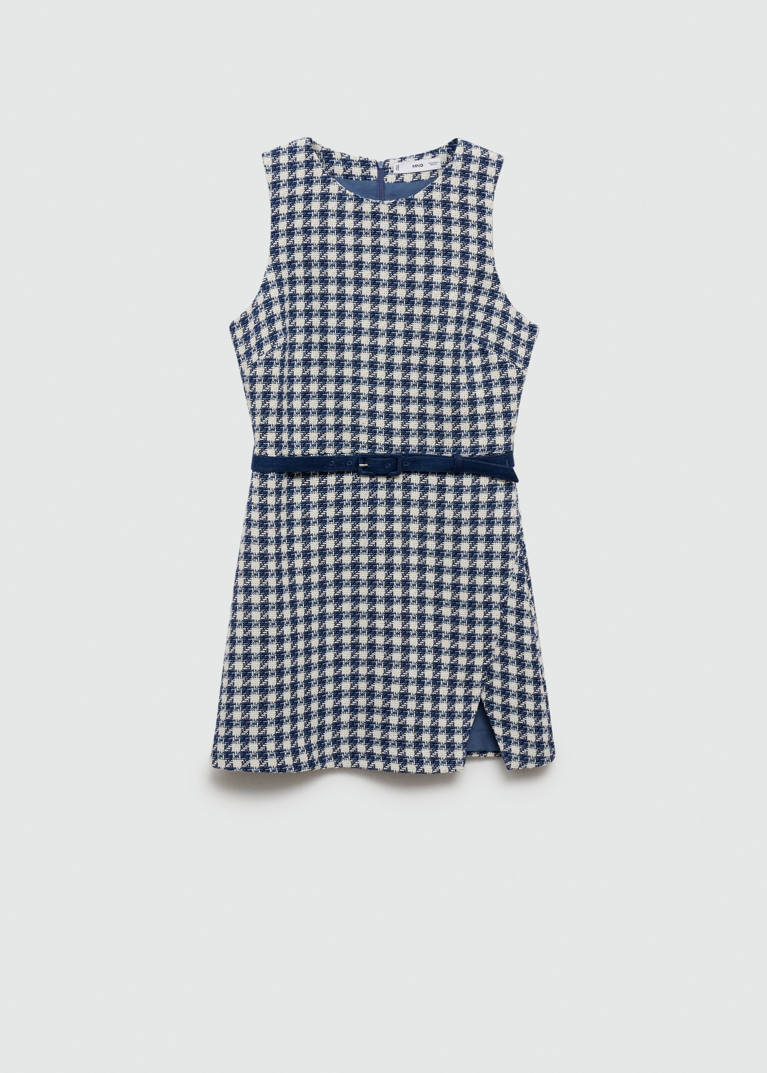Houndstooth dress with belt - Article without model