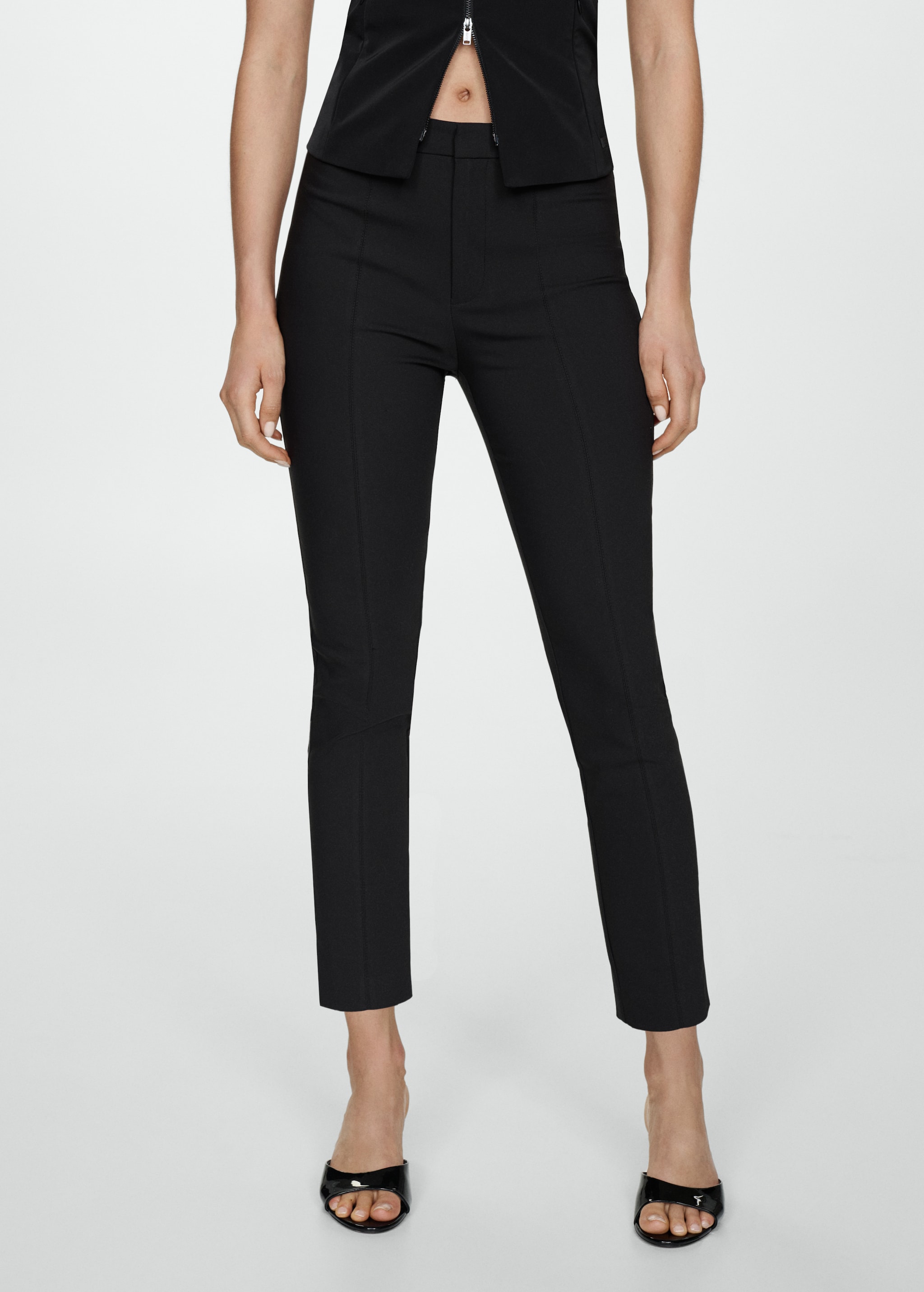 Cropped Trousers Black Trousers Mango Cotton Tapered Crop Trousers