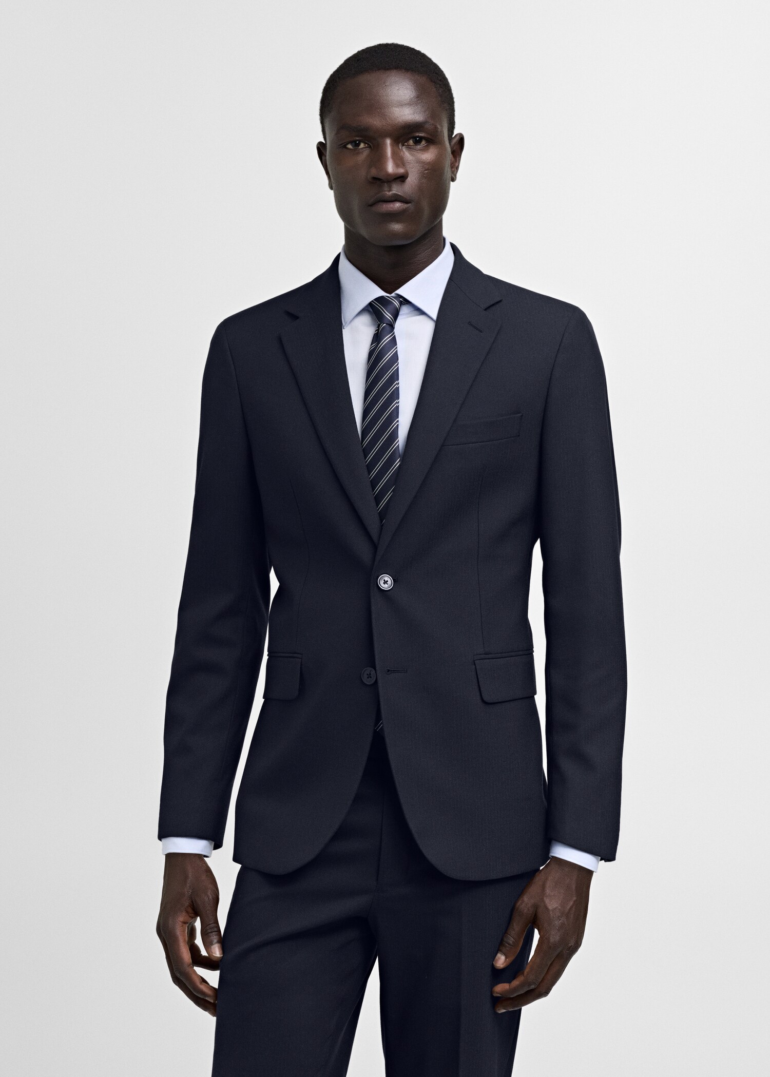 Stretch-fabric slim-fit suit jacket - Medium plane