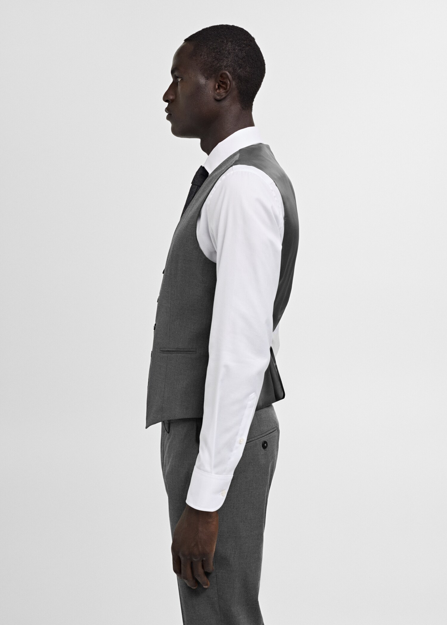 Slim-fit suit waistcoat in stretch fabric - Details of the article 2