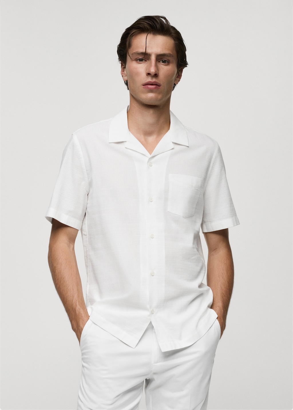 Mango Regular-Fit-Hemd aus 100 % Seersucker-Baumwolle