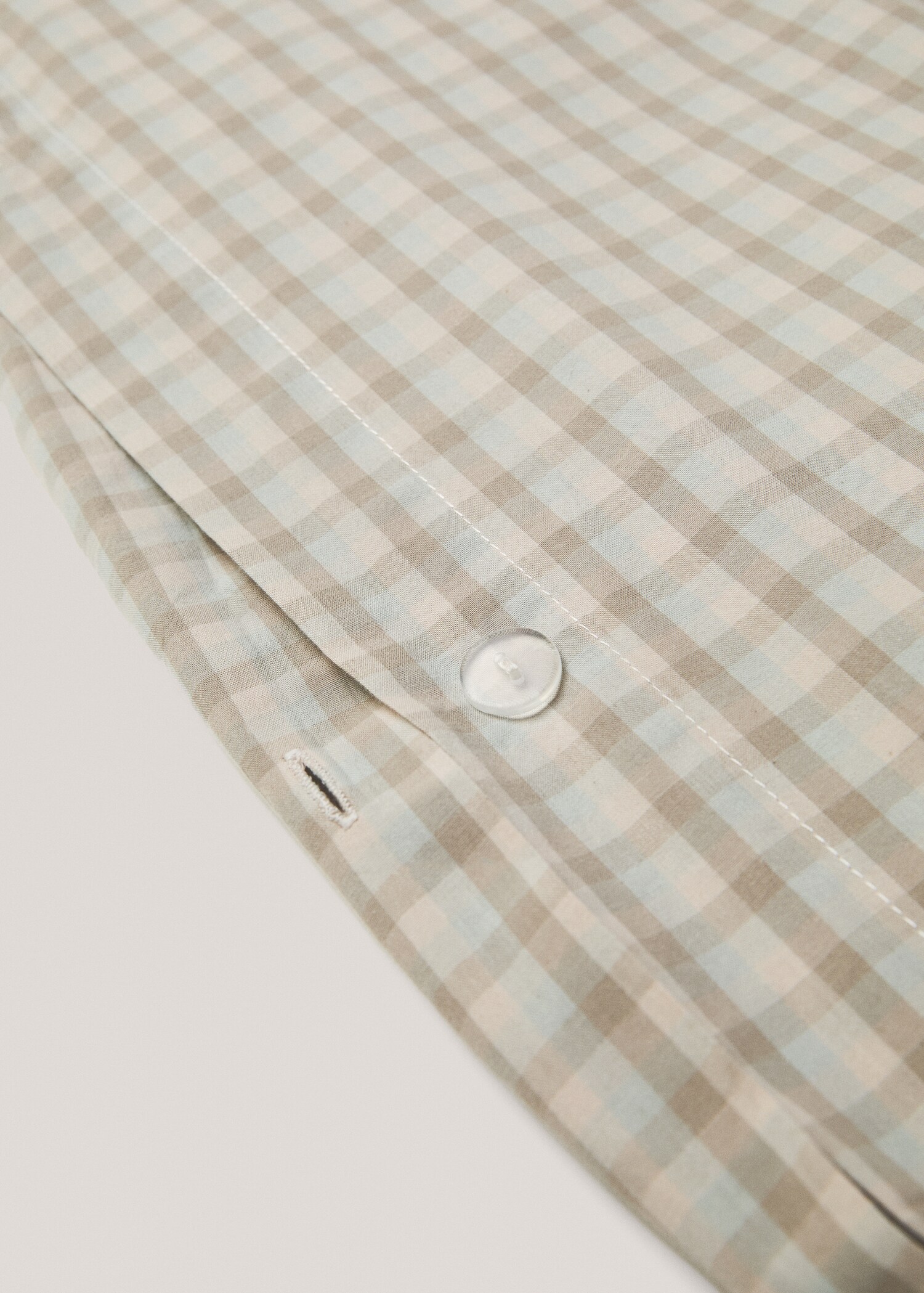 Gingham-check cotton duvet cover Single bed - Details of the article 2