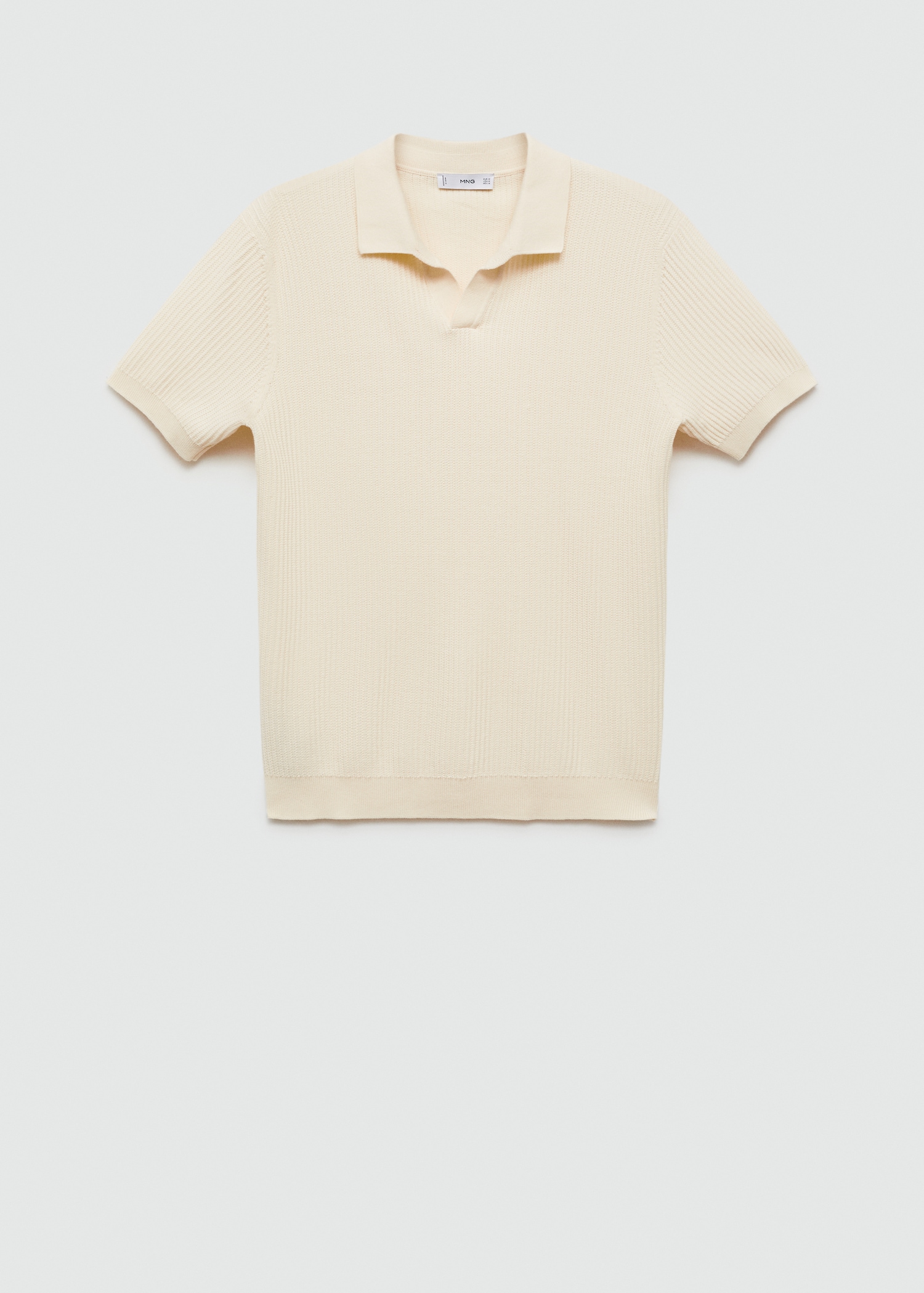 Polo de malha de algodão canelada - Artigo sem modelo