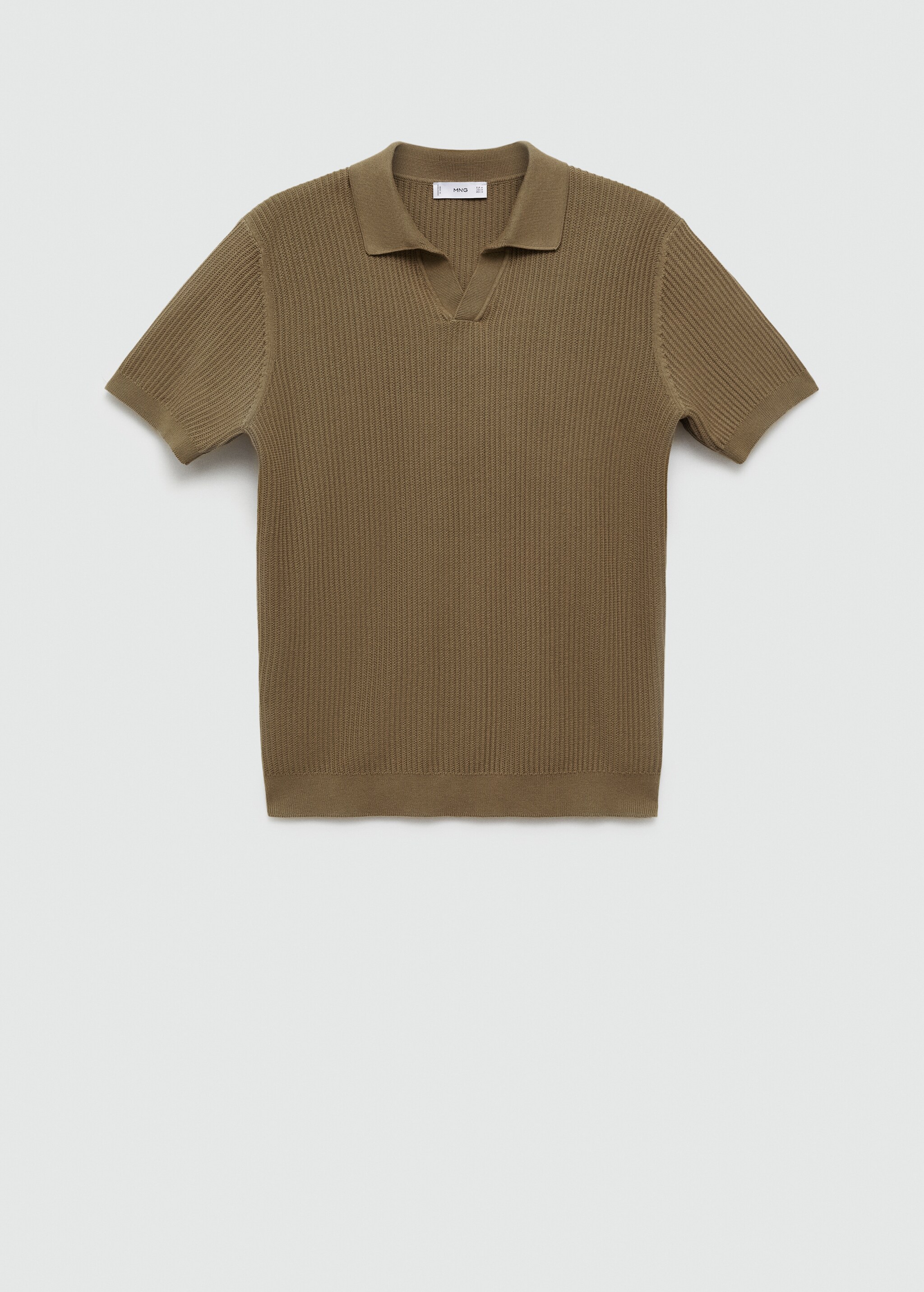 Ribbed cotton polo shirt - Article without model