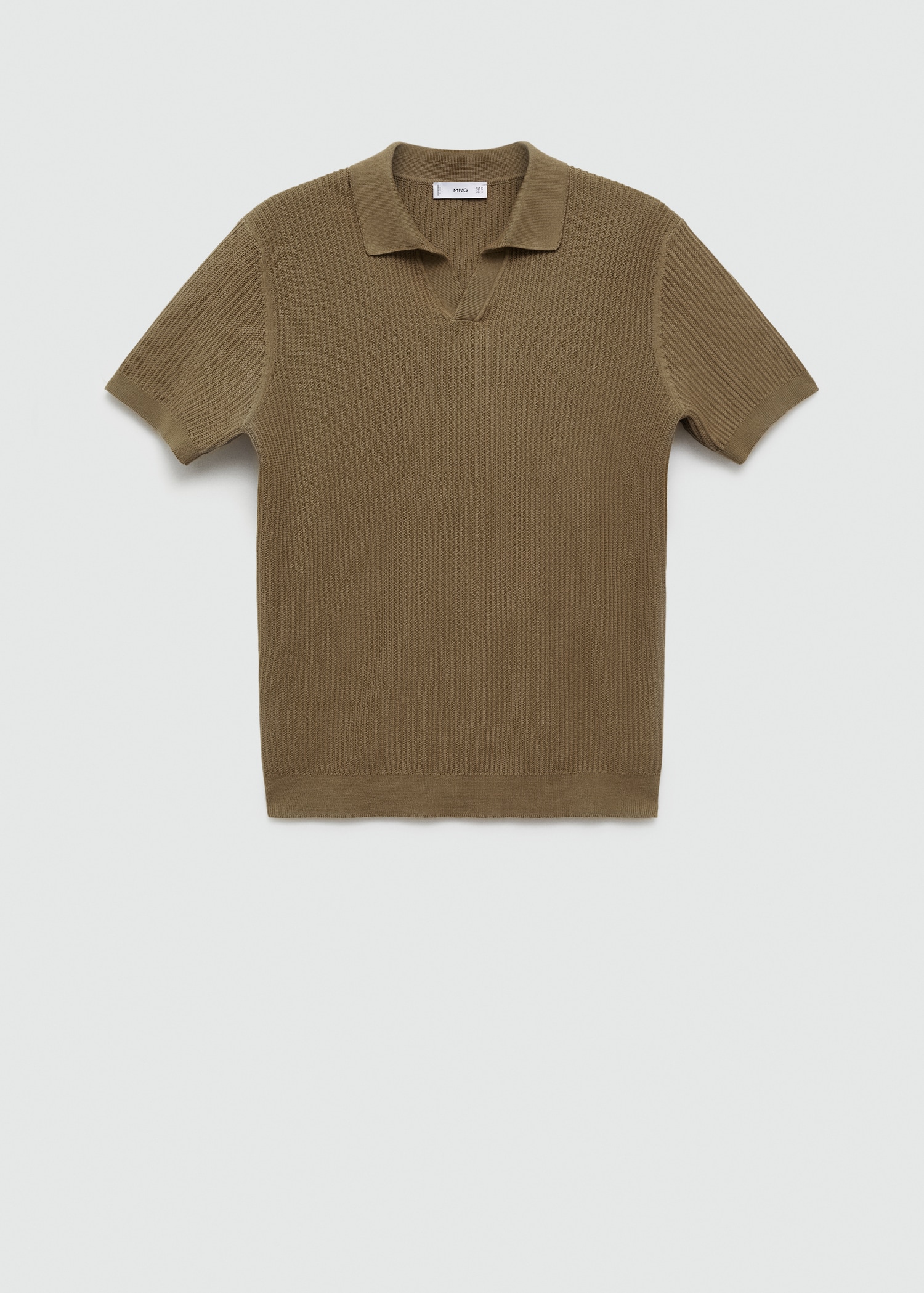 Geribd gebreid katoenen poloshirt - Artikel zonder model